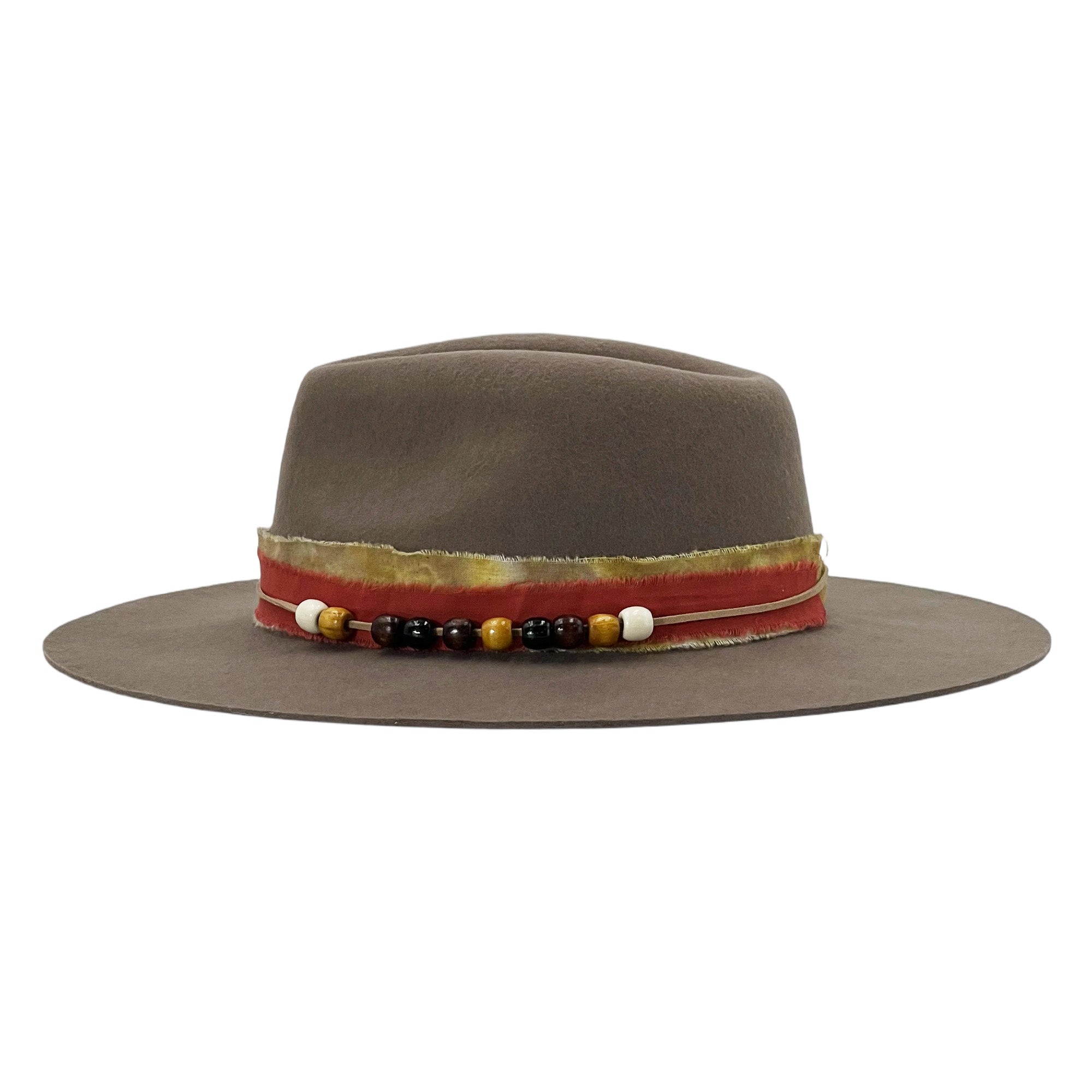 Khaki Gray Wide-Brim Hat