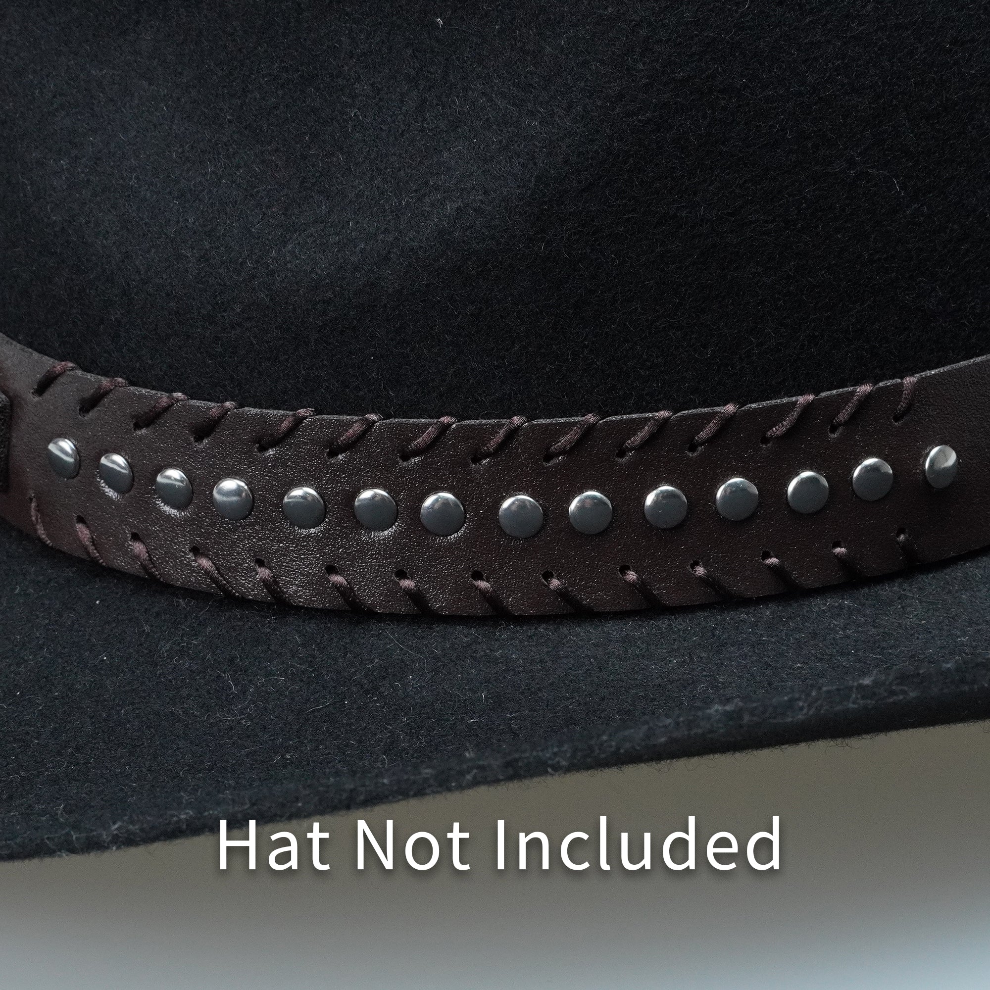 SILVER BULL STUDD LEATHER HAT BAND