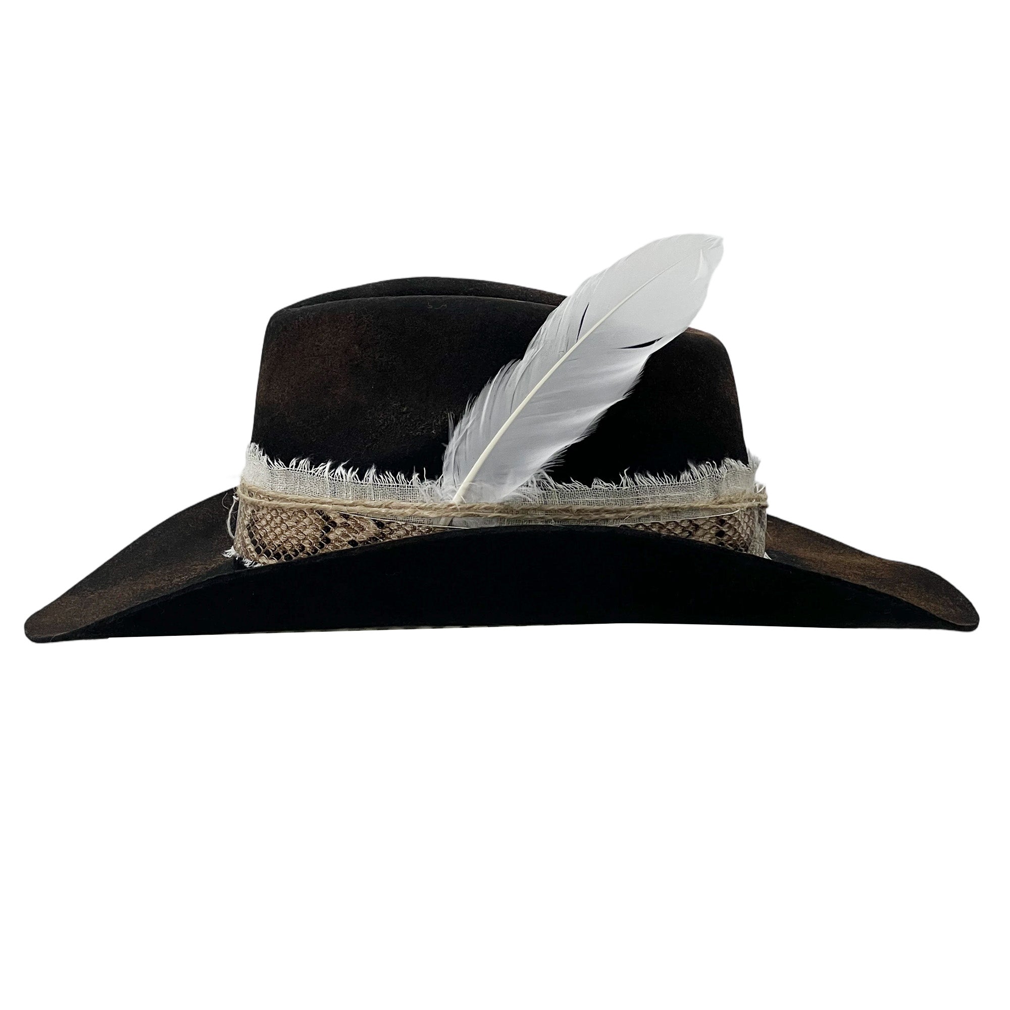 Artisan Black Cowboy – Flame & Feather Accents
