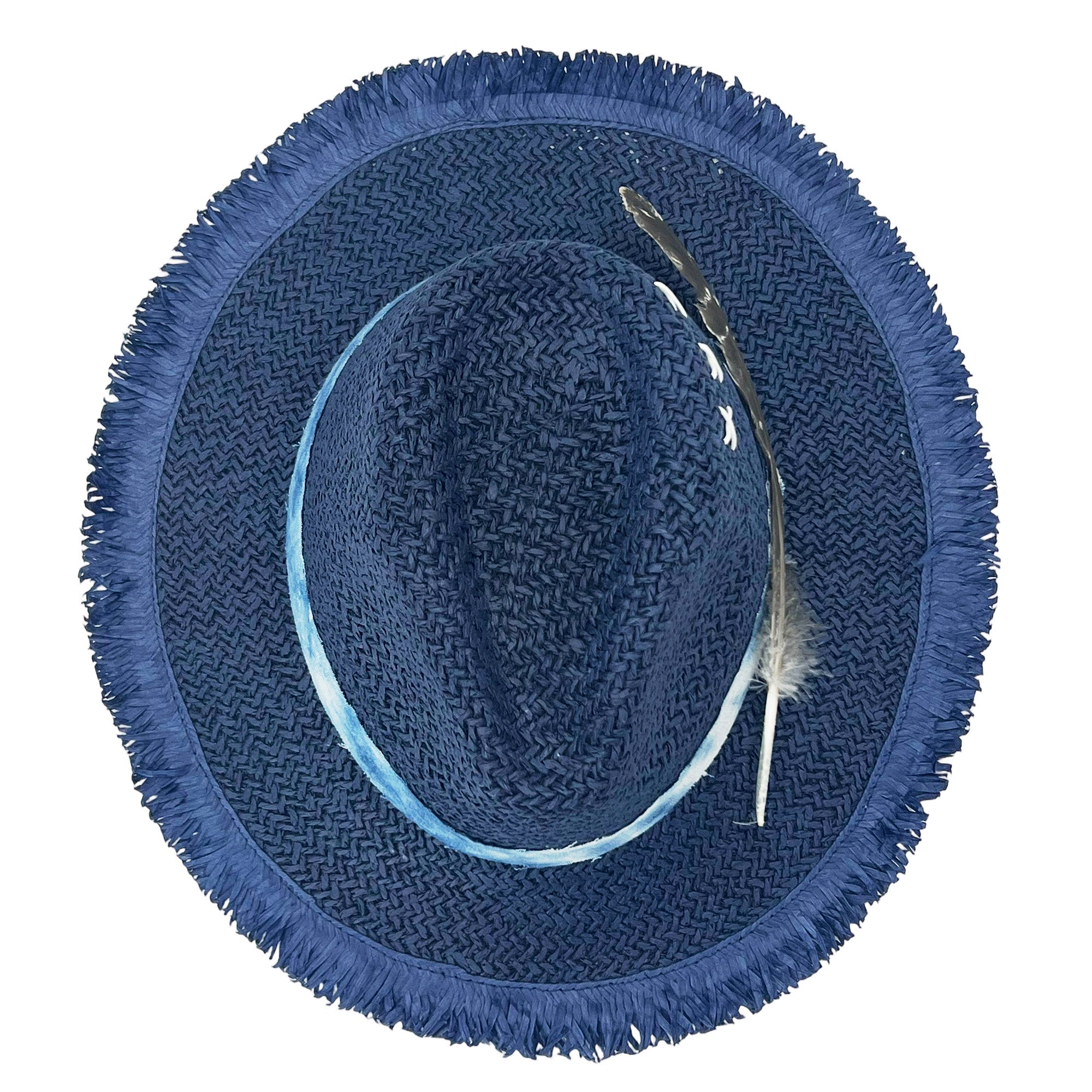 Woven Summer Hat – Dyed Fabric Accent