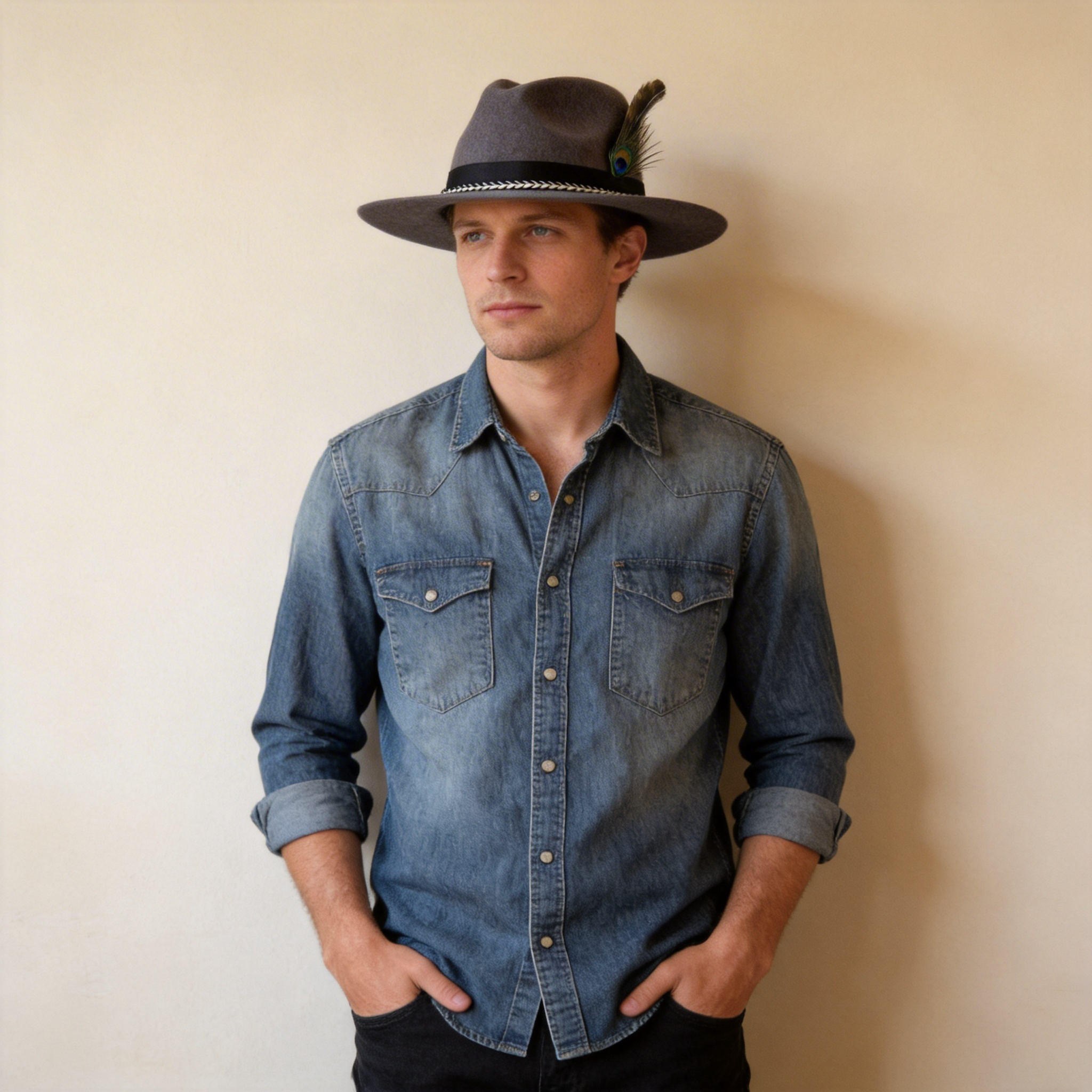 Custom Woven Band Hat – Deep Gray