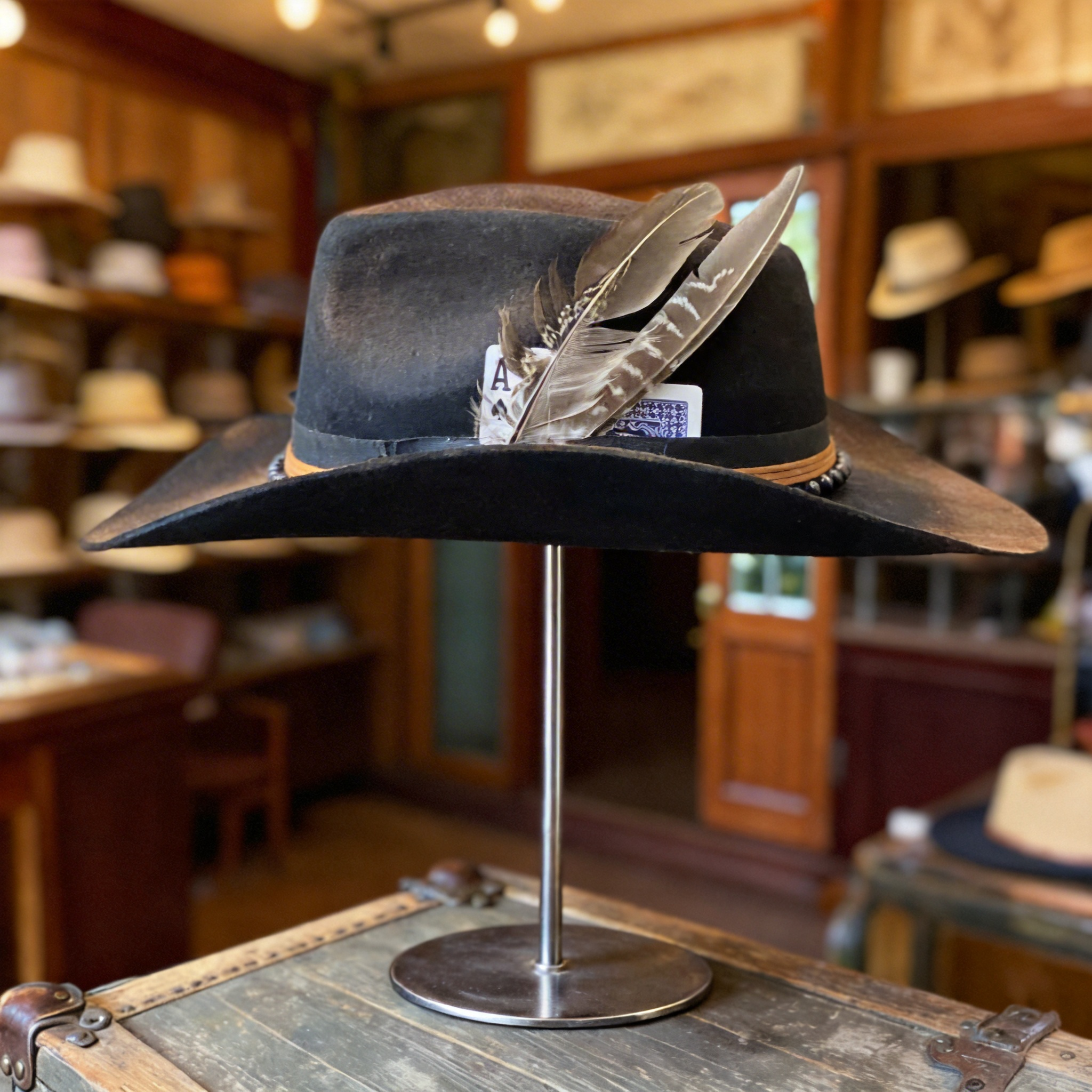 Hand-Burned Western Hat