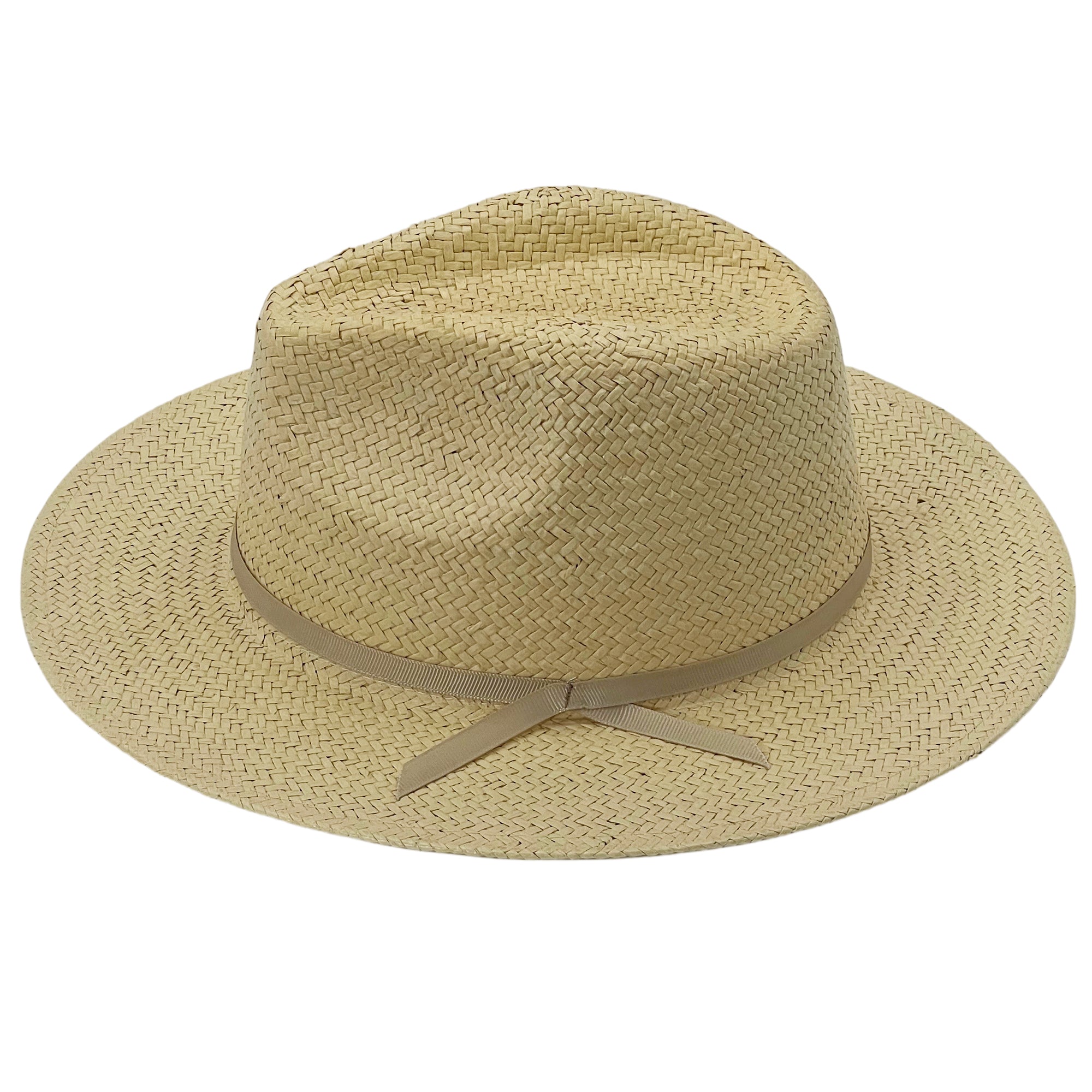 Warm Neutral Hat – Refined Ribbon Accent