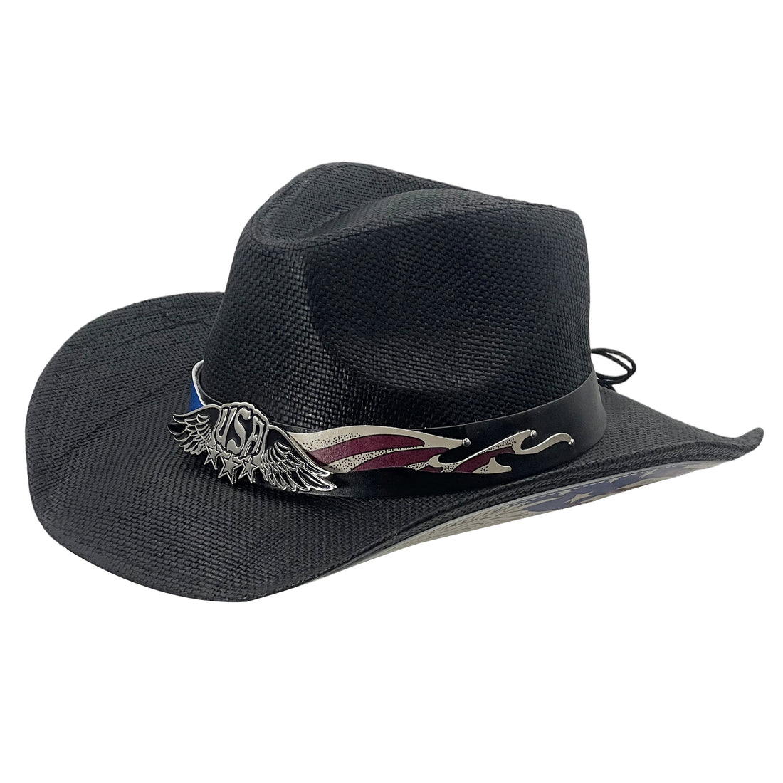 Classic Straw Hat – Dark Hue, Upturned Design