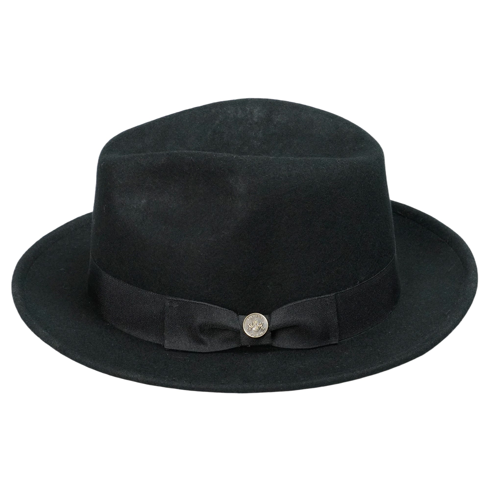 Timeless Dress Hat – Black Felt, Refined Hardware Trim