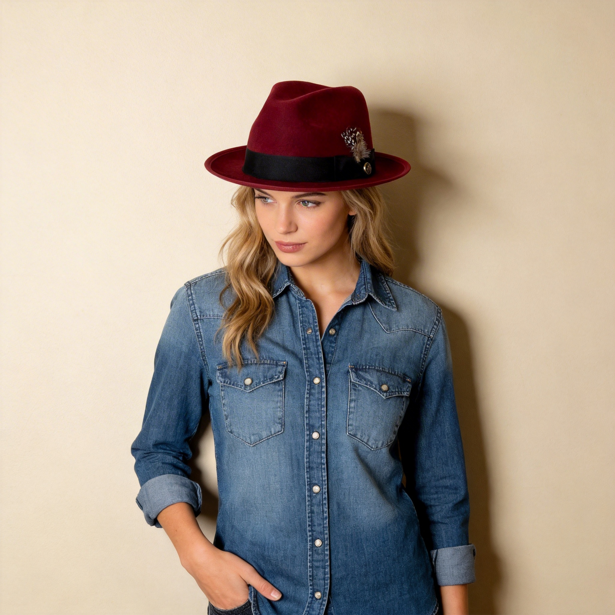 Burgundy Fedora Hat