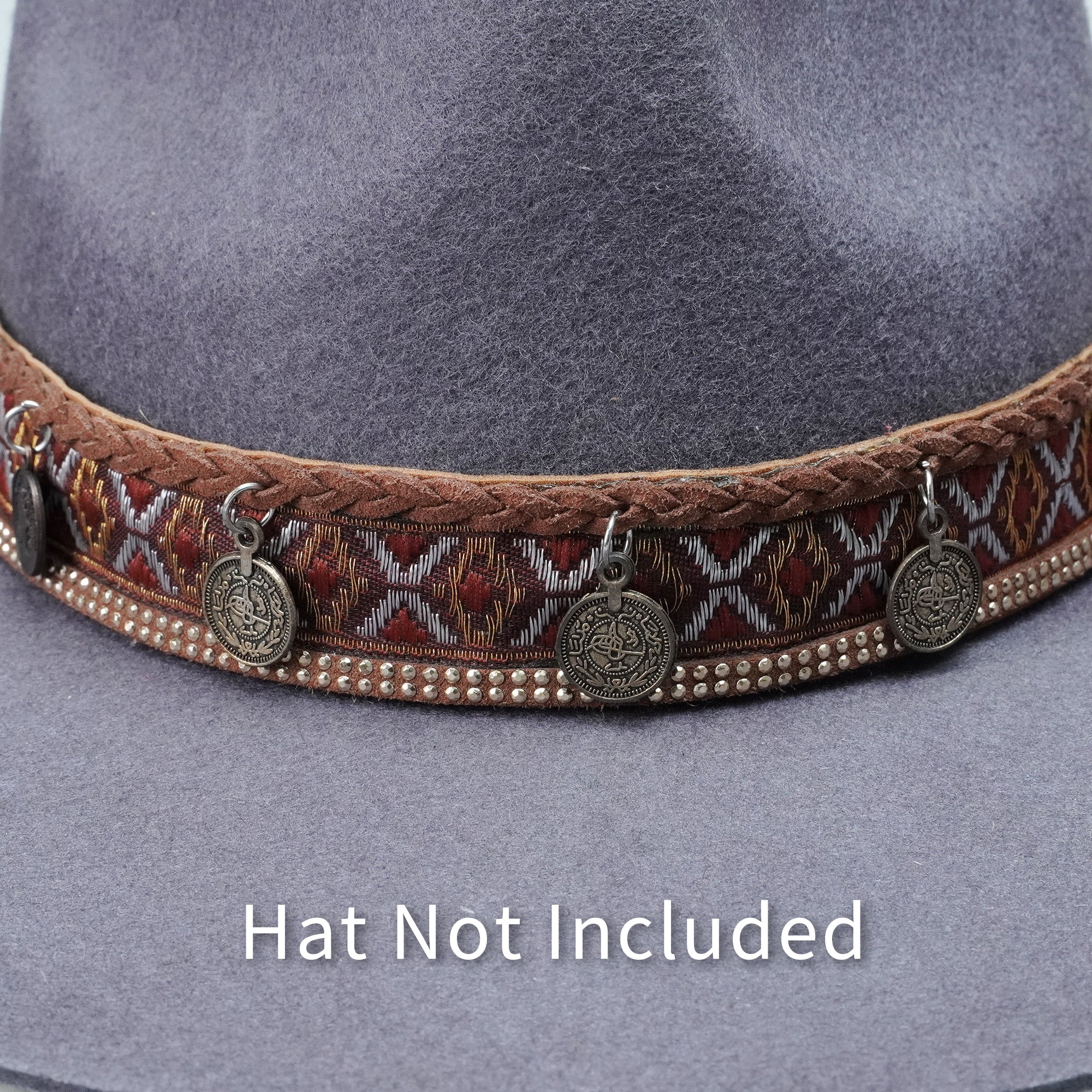 BRAIDED VINTAGE METAL HAT BAND