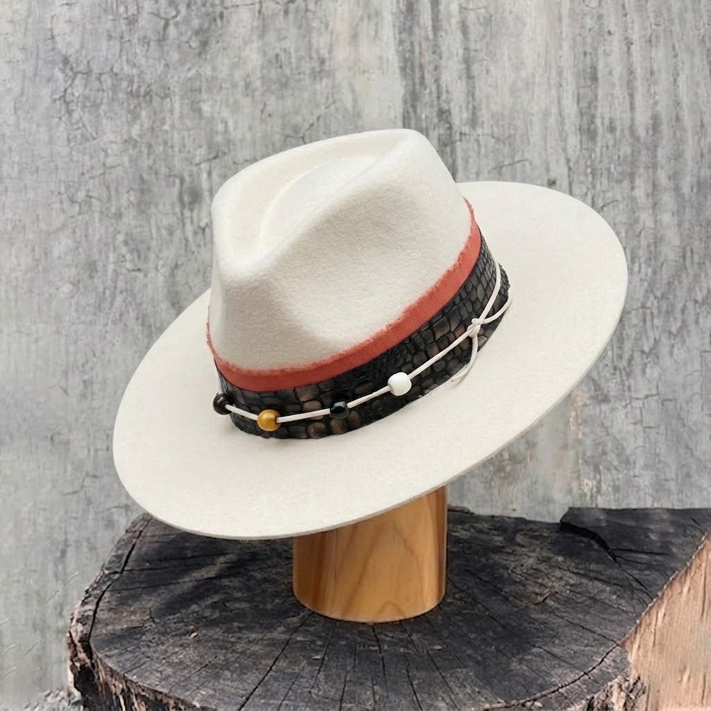 Felt Teardrop Hat with Vibrant Bead Detailing