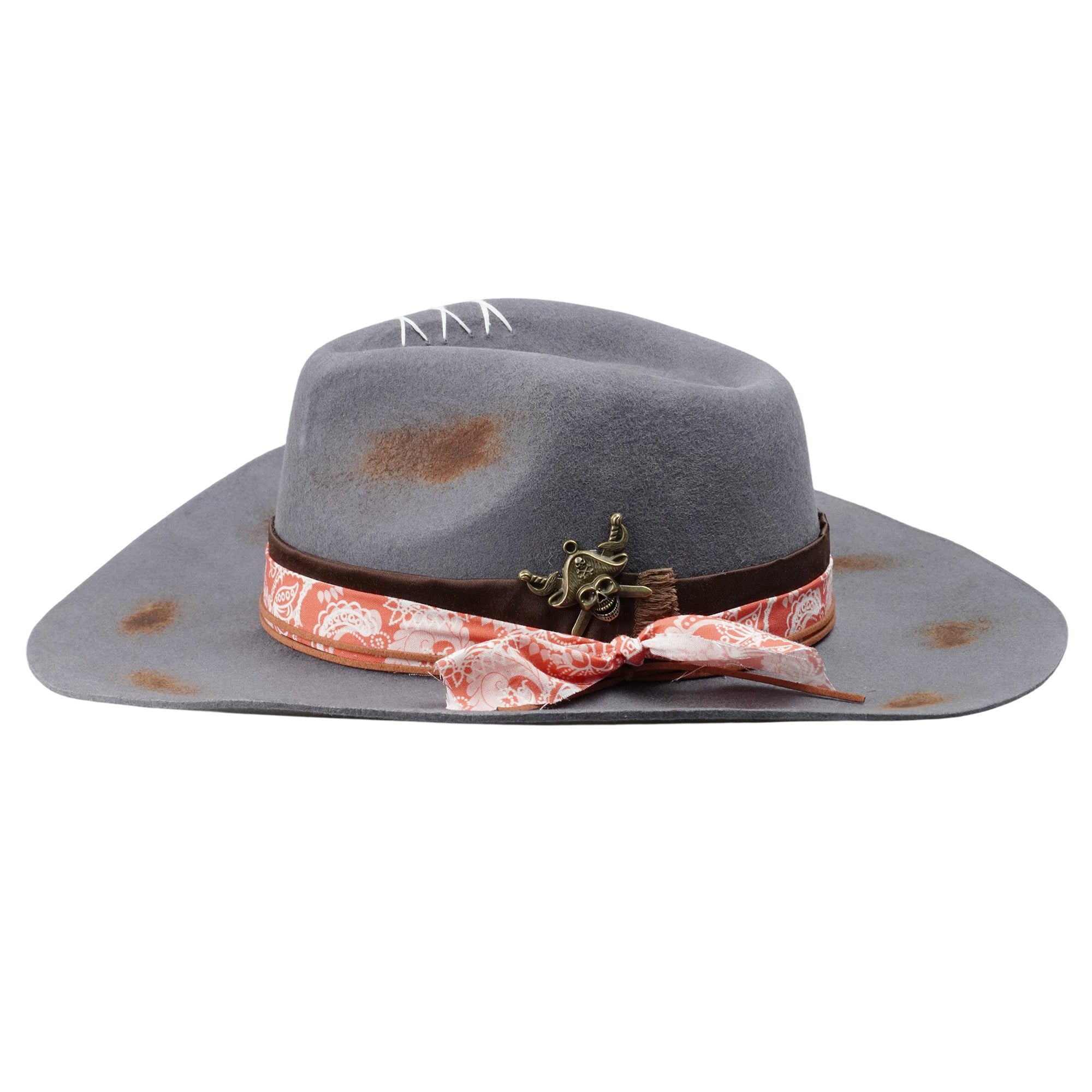Hand-Burned Bold Felt Hat – Classic Felt, Eclectic Vintage Pin