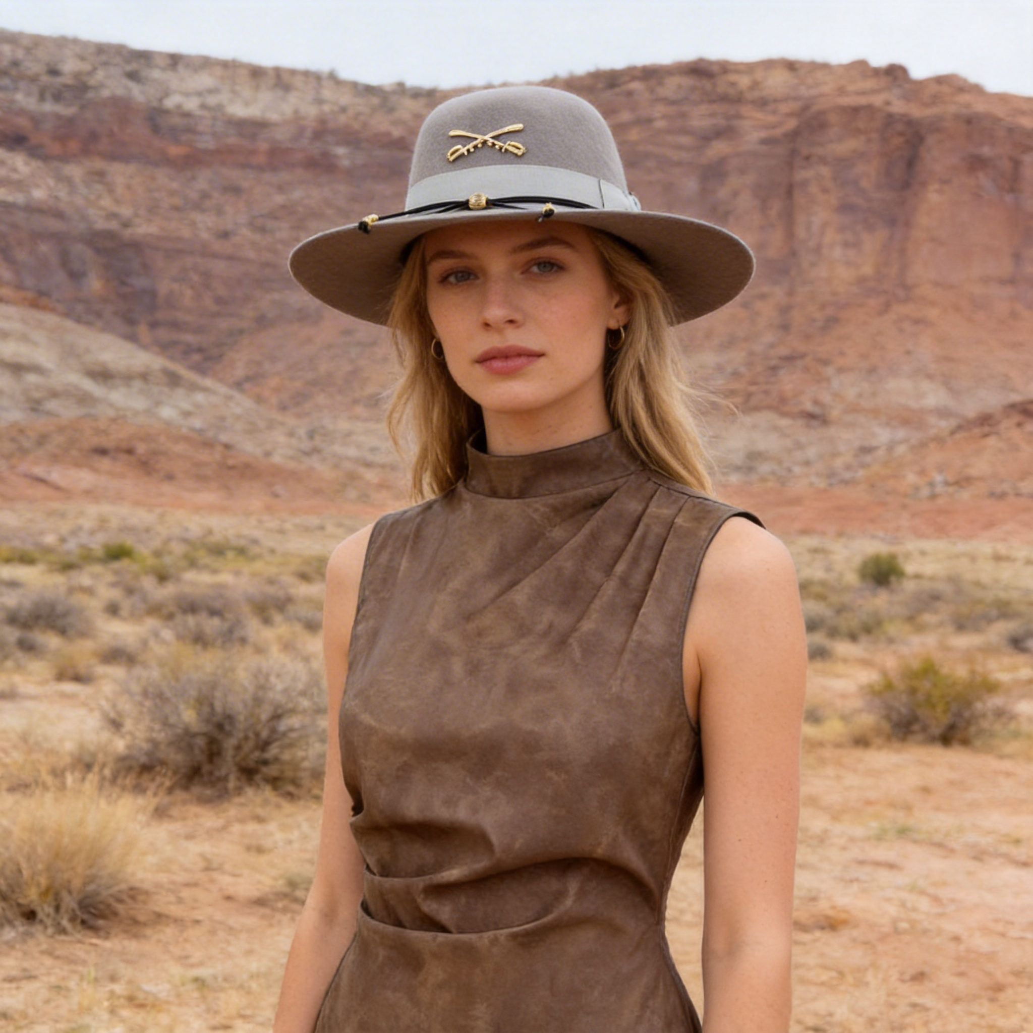 Modern Gray Hat – Minimalist Metal Trim