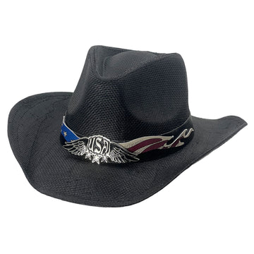 Classic Straw Hat – Dark Hue, Upturned Design