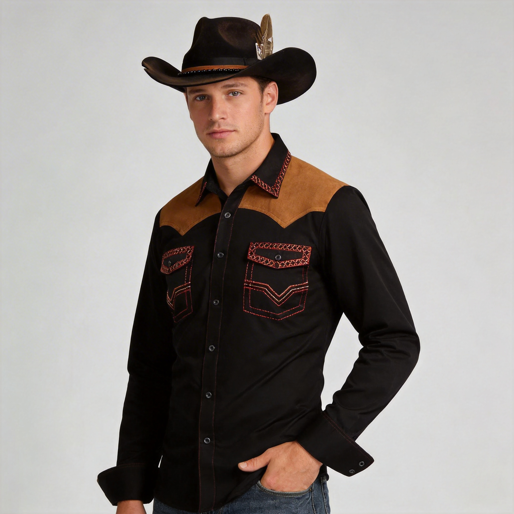 Hand-Burned Western Hat