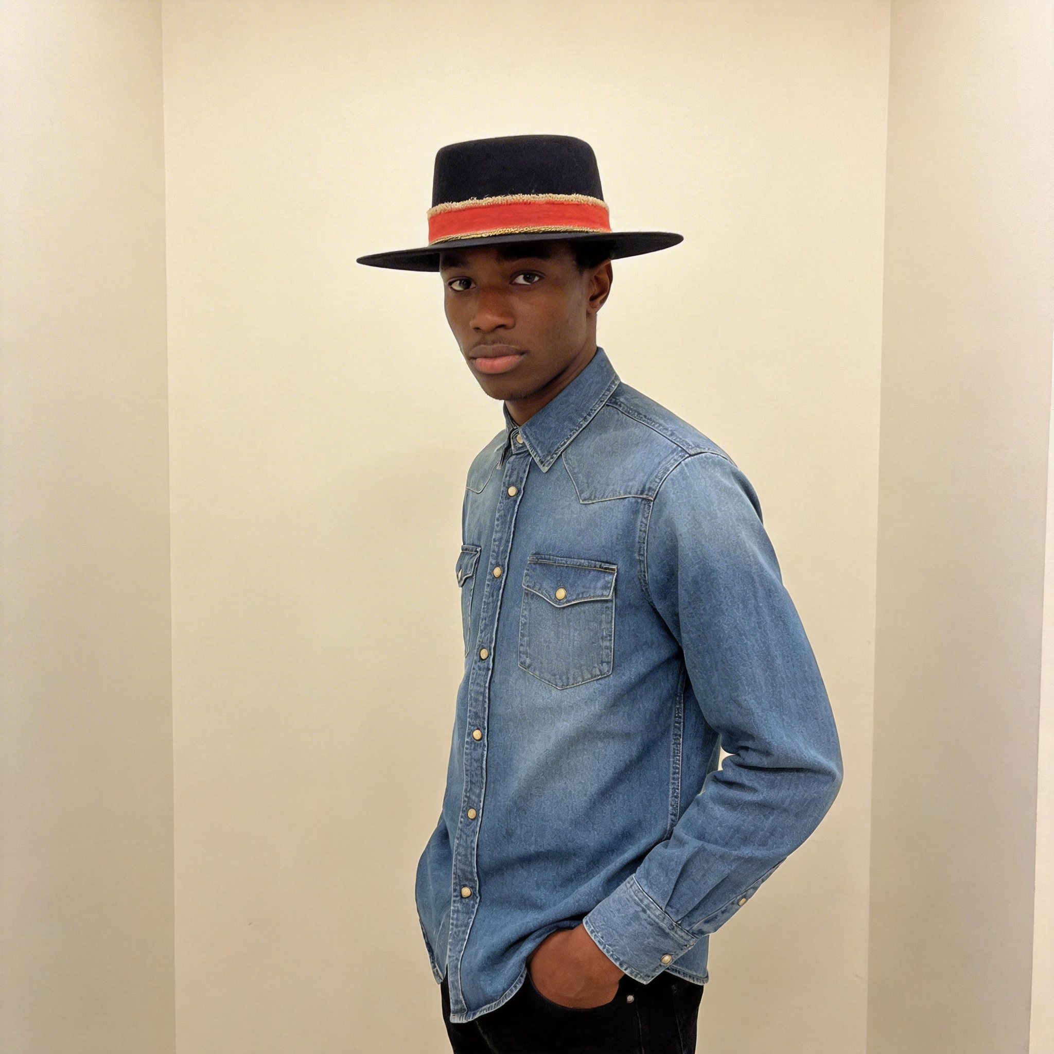 Custom Fabric Gambler Hat – Deep Black