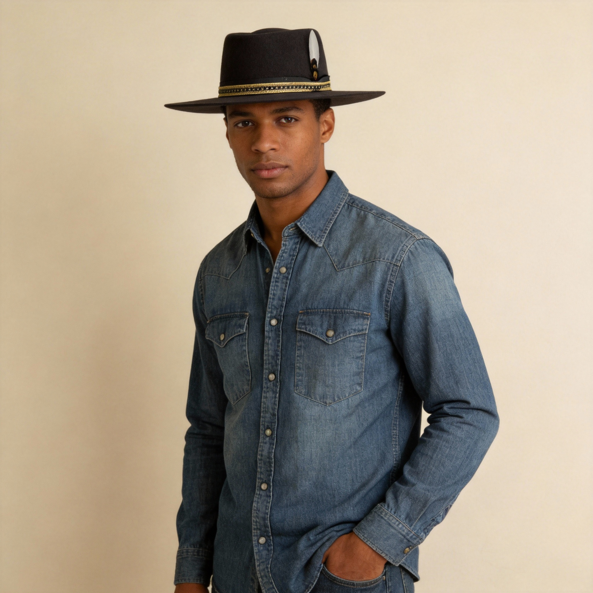 Artisan Black Felt Gambler Hat
