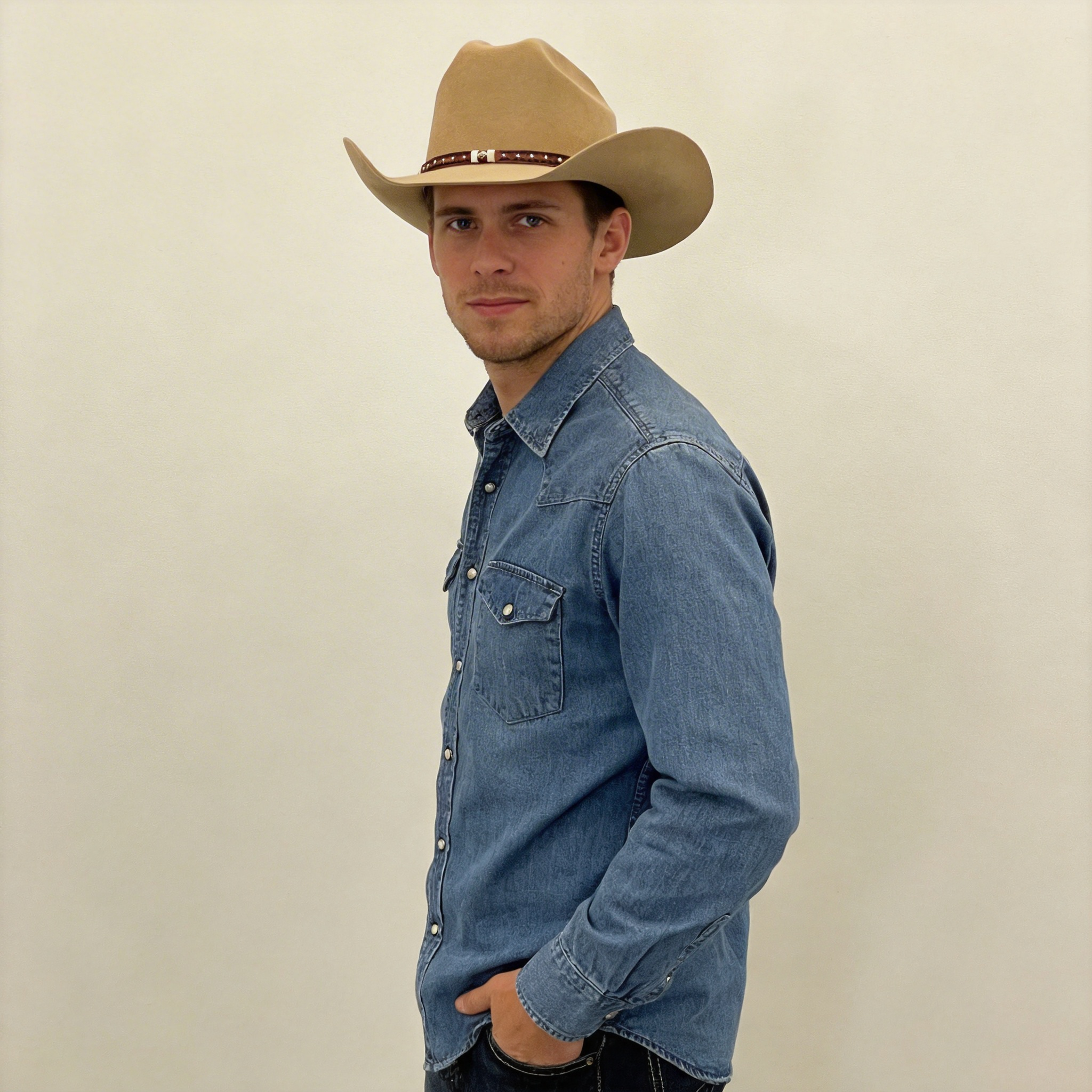 Ochre Cowboy – Patterned Leather Band