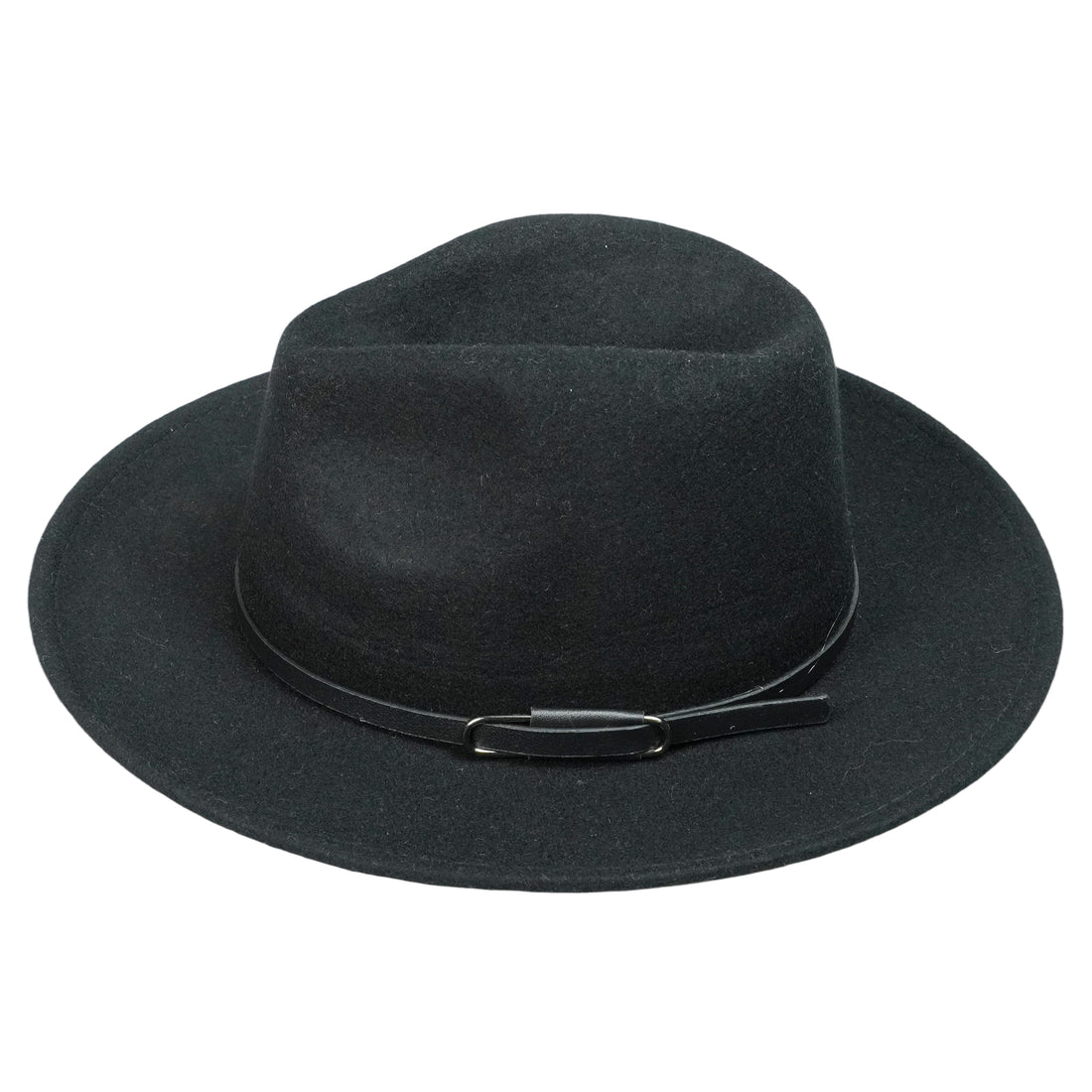 Black Felt Hat with Minimalist Leather Band