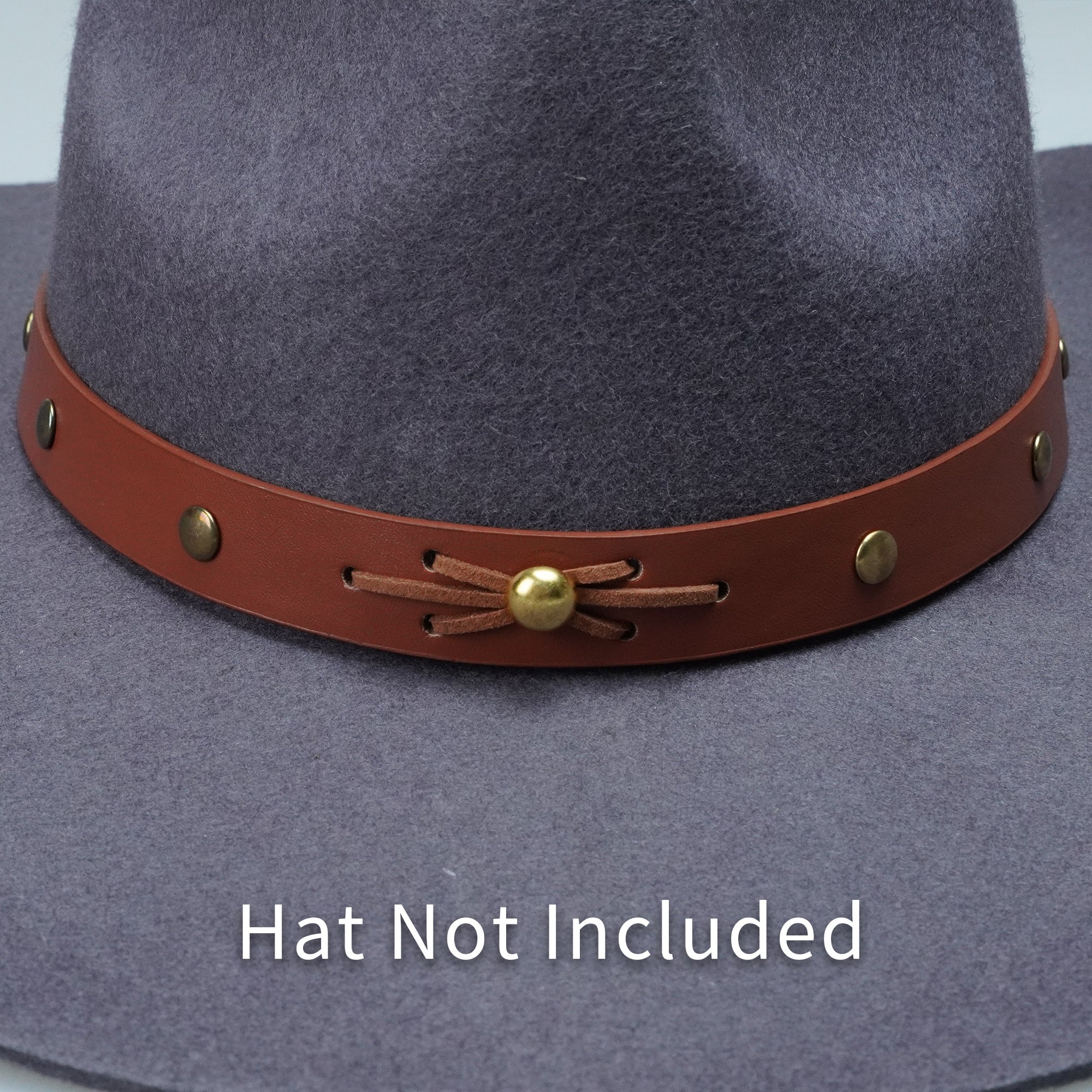 COPPER STUDDED LEATHER HAT BAND