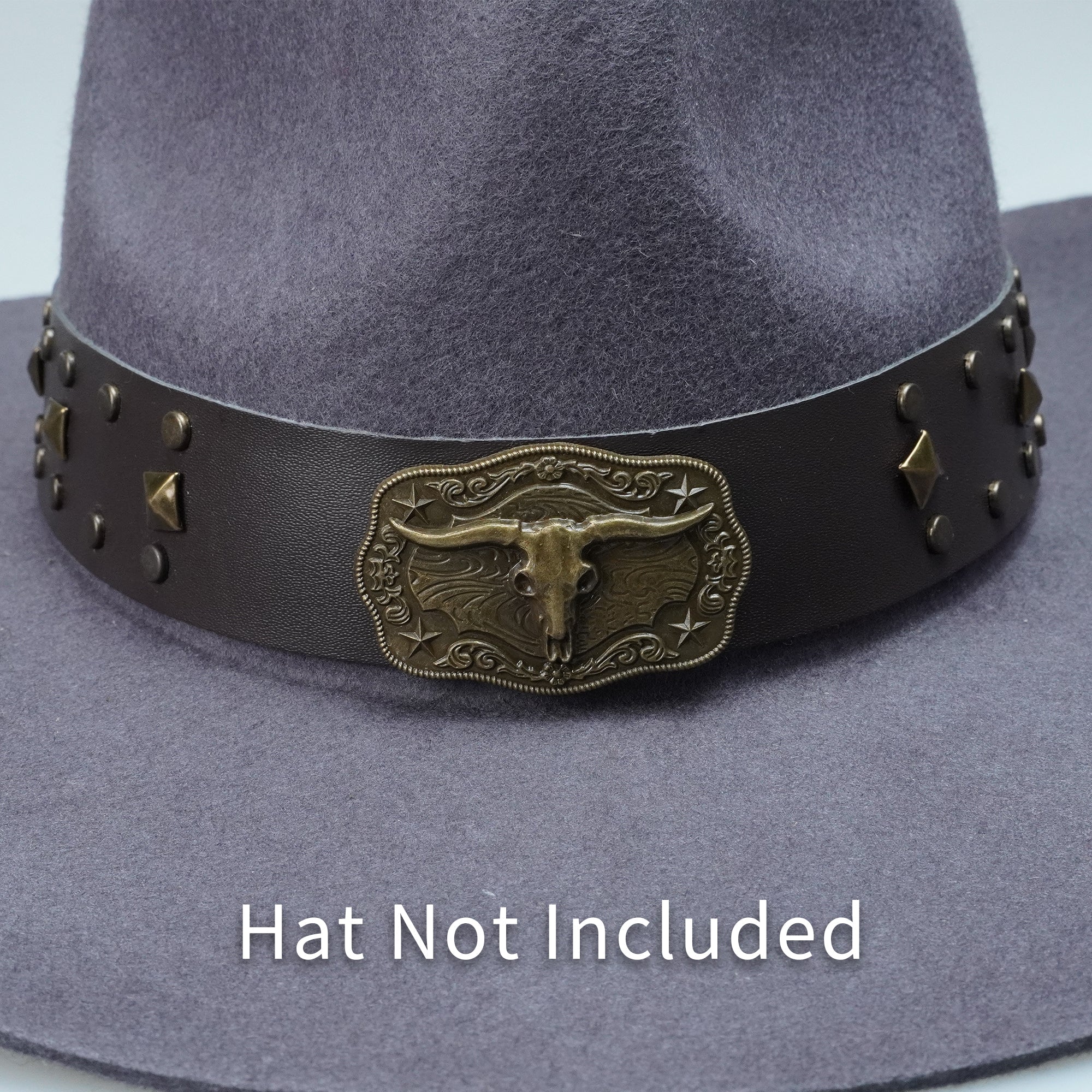 SHEEP HEAD STUDD LEATHER HAT BAND