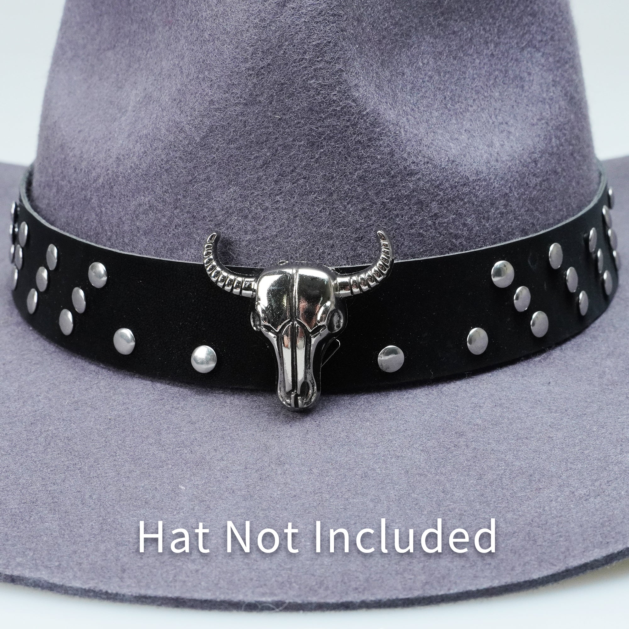 BULL HEAD METAL LEATHER HAT BAND