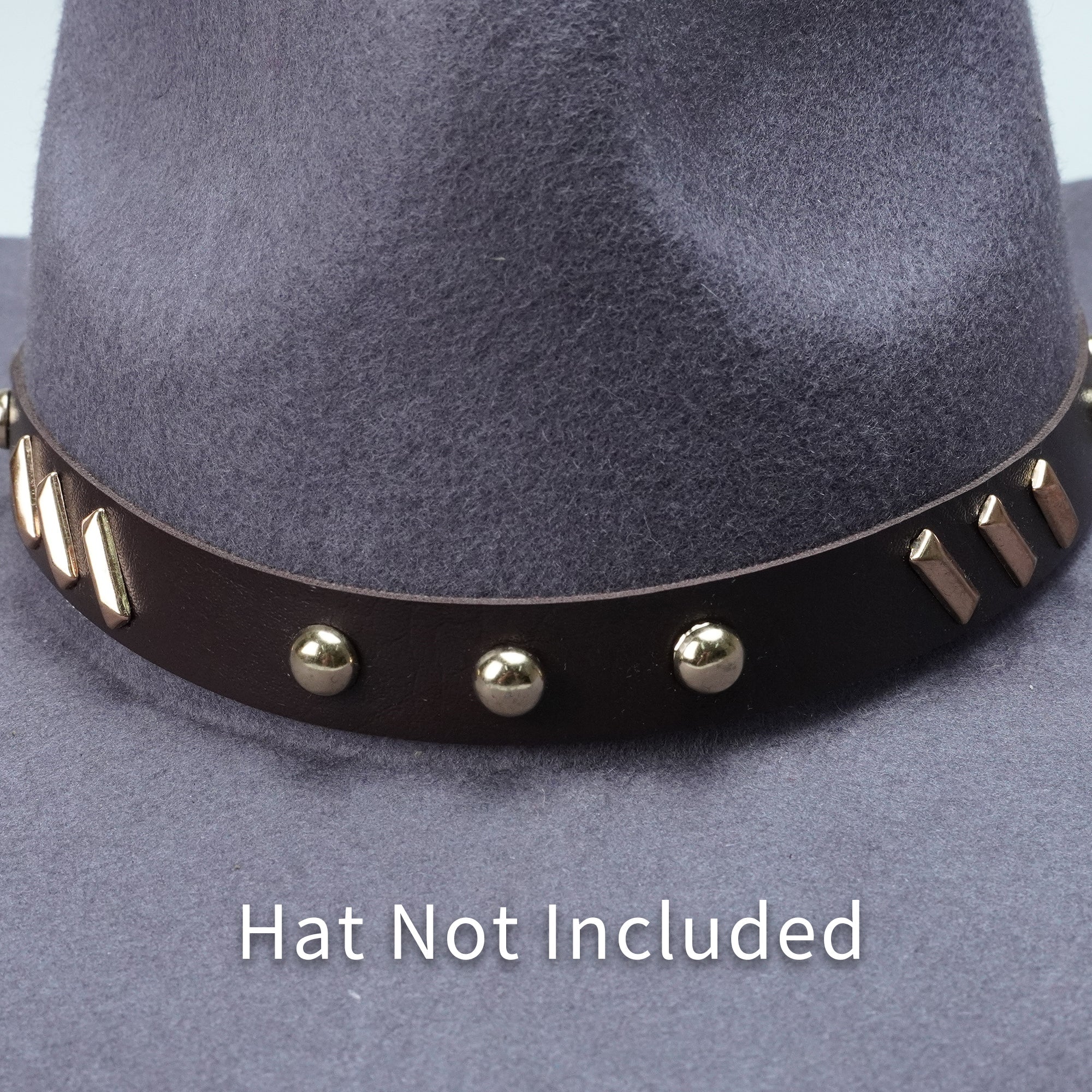 BLACK BROWN GOLD STUD HAT BAND