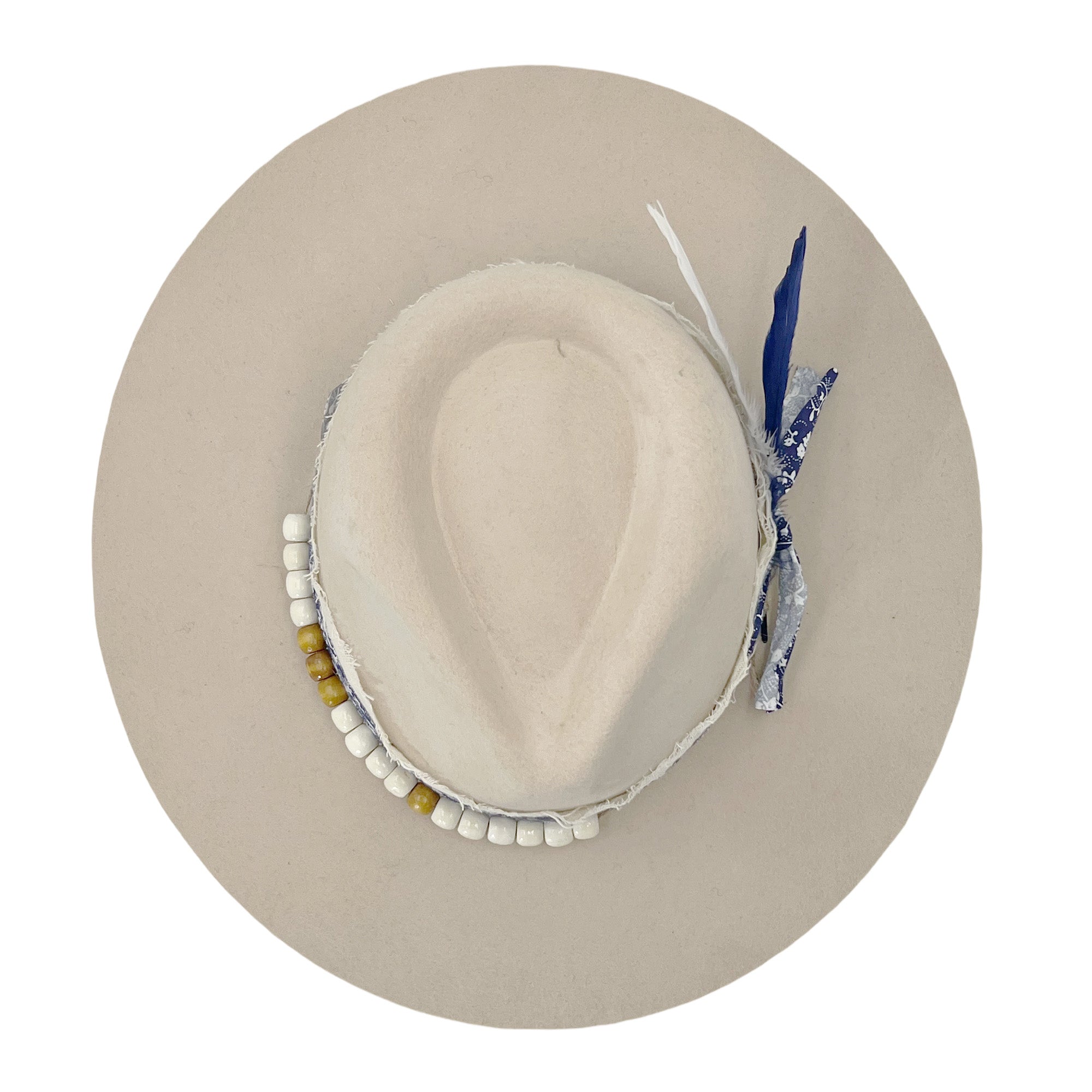 Off-White Wide-Brim – Feather & Bead Trim