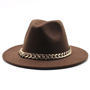 Solid Color Flat-Brim – Chain Band Design
