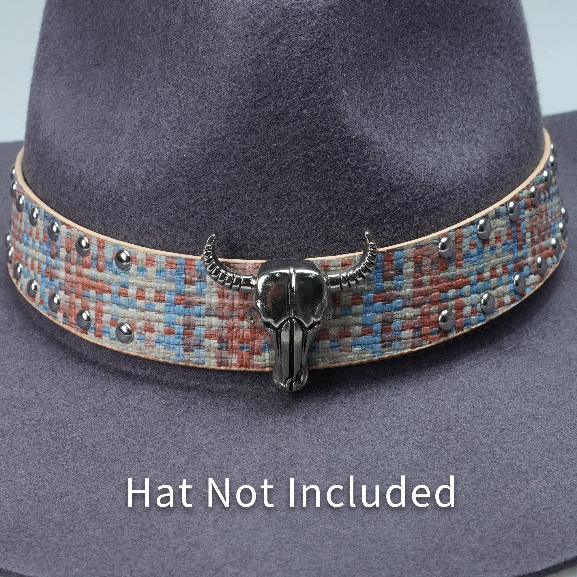 COLORFUL BRAIDED METAL LEATHER HAT BAND