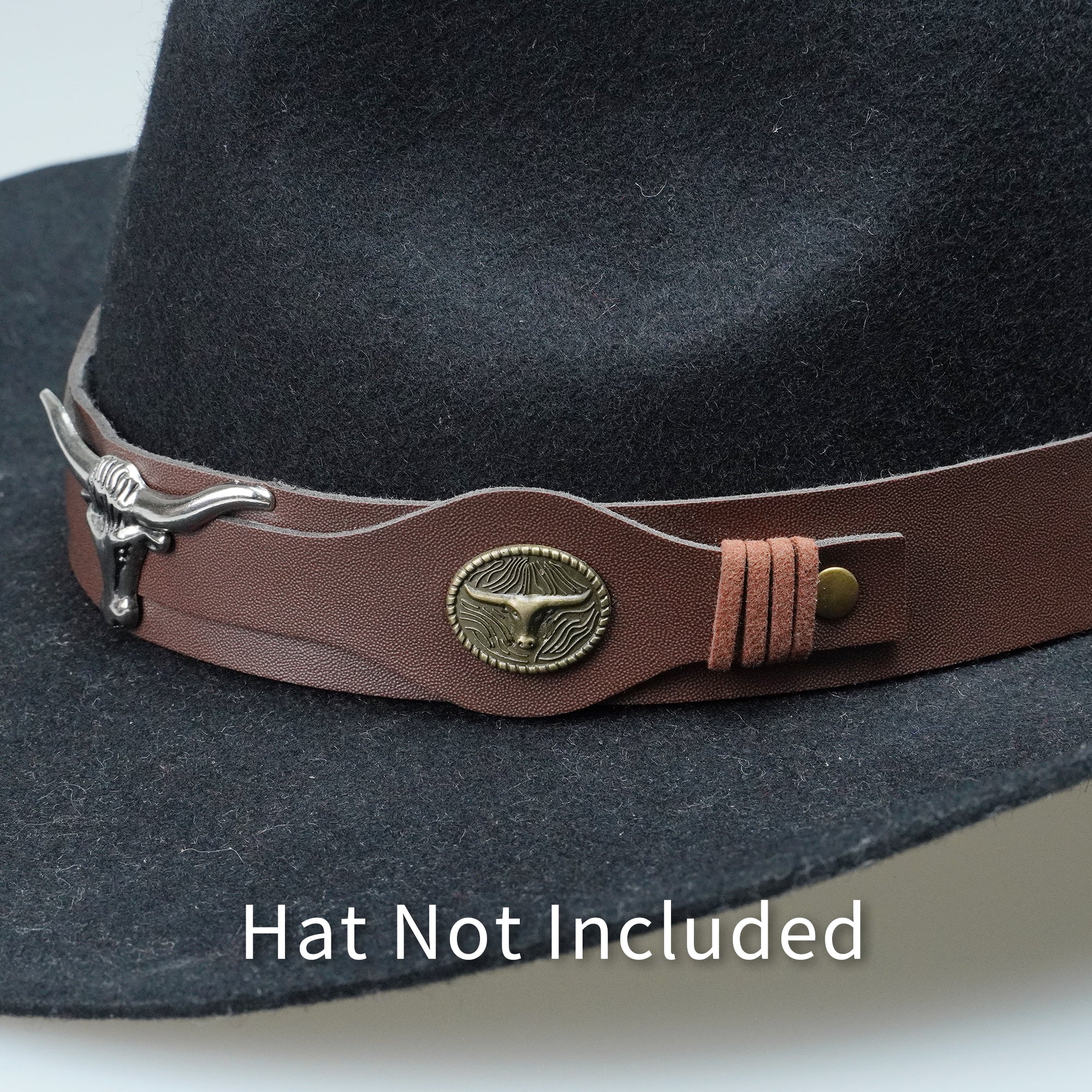 SILVER BULL LEATHER HAT BAND