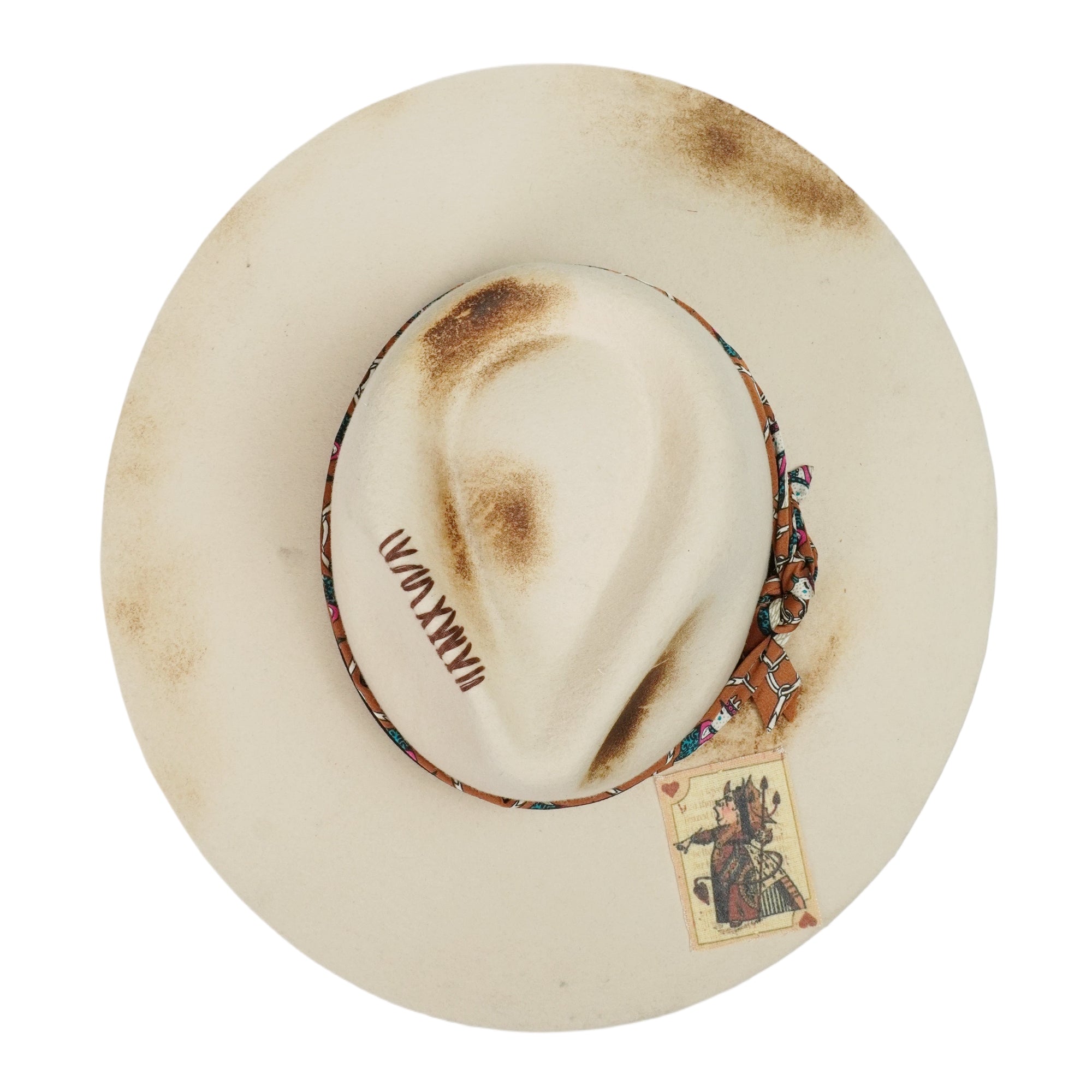 Statement Felt Hat – Teardrop Crown, Decorated Brim