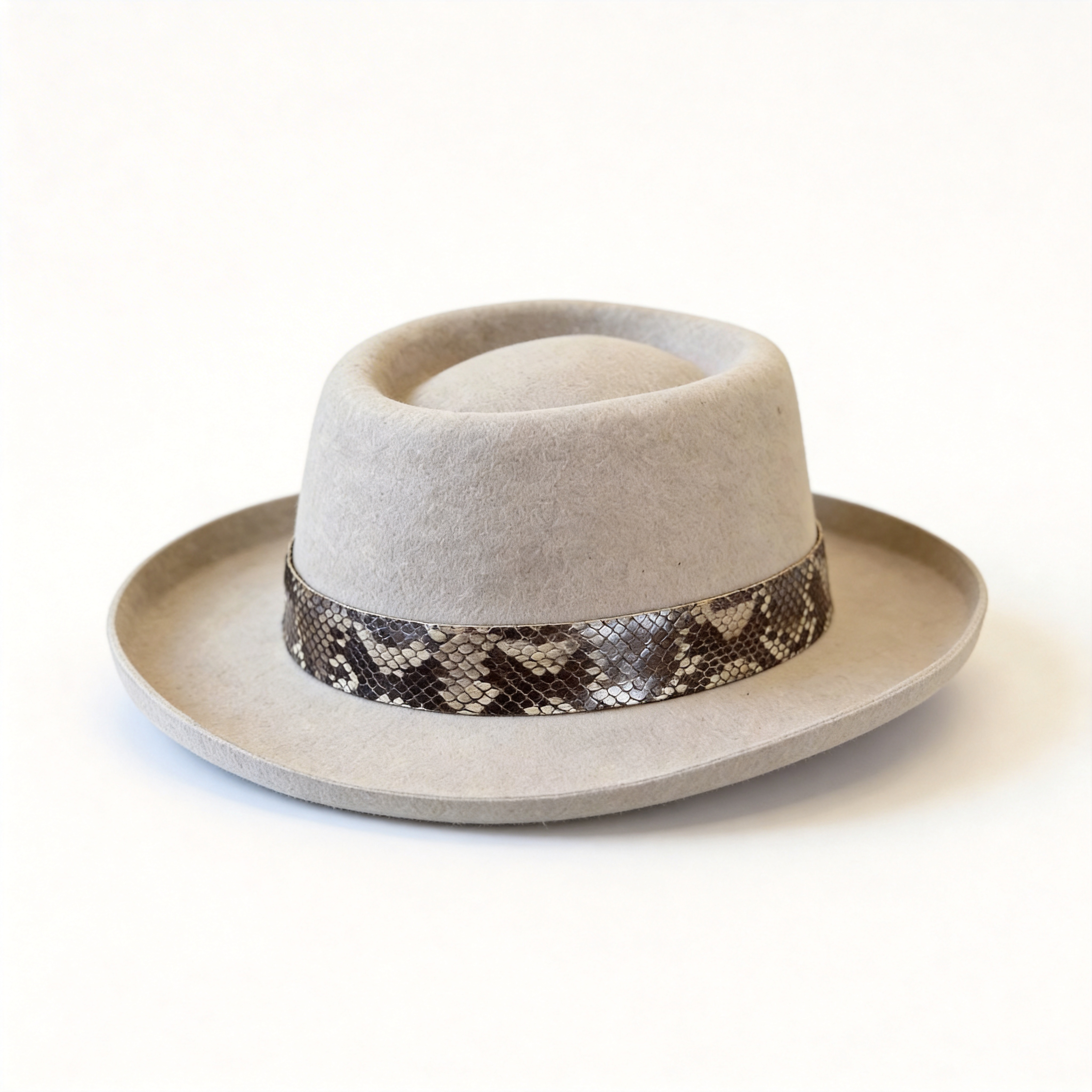 Warm White Hat Gambler Hat Artisan Band Detail
