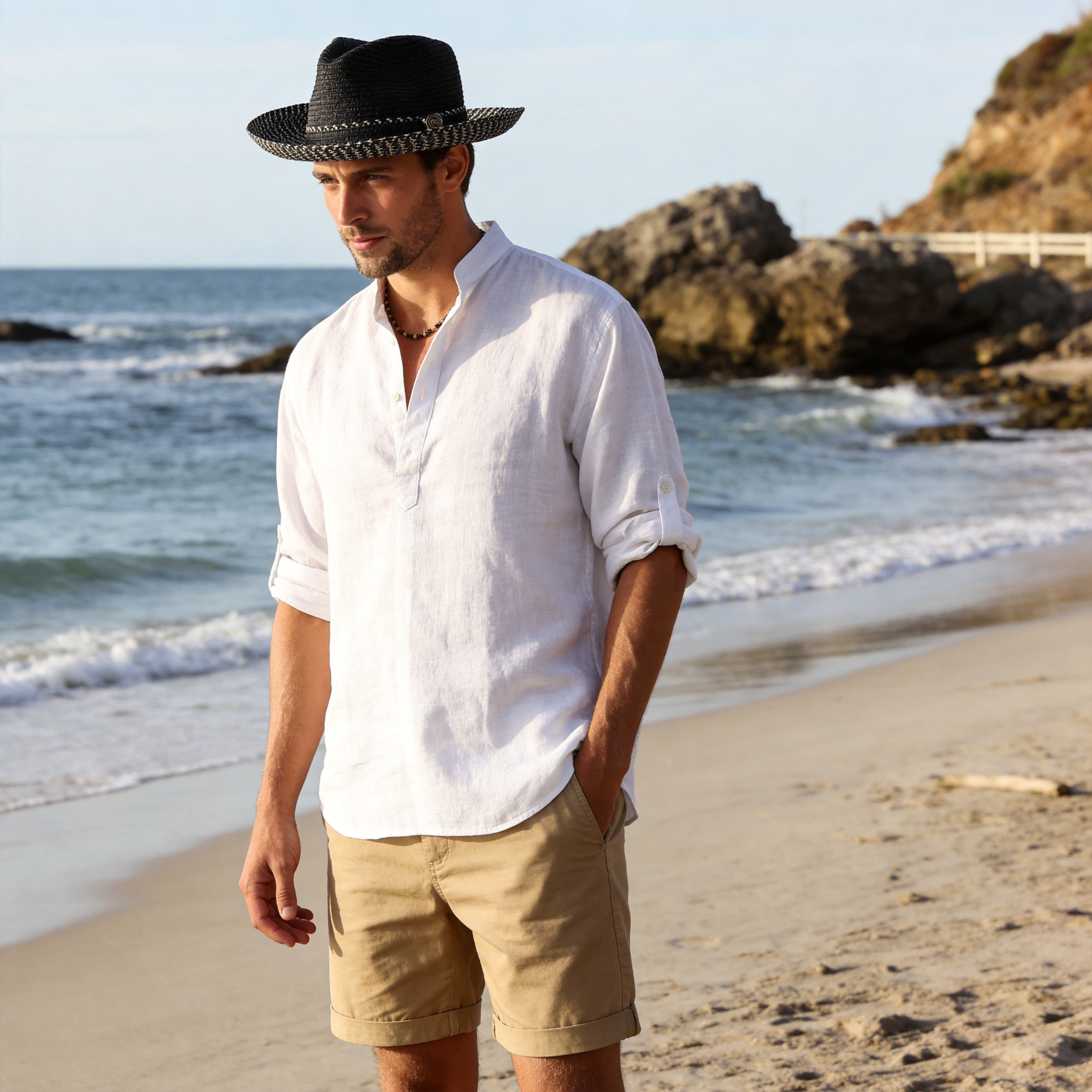 True Black -Woven Summer Hats Quiet Detail Straw Hat