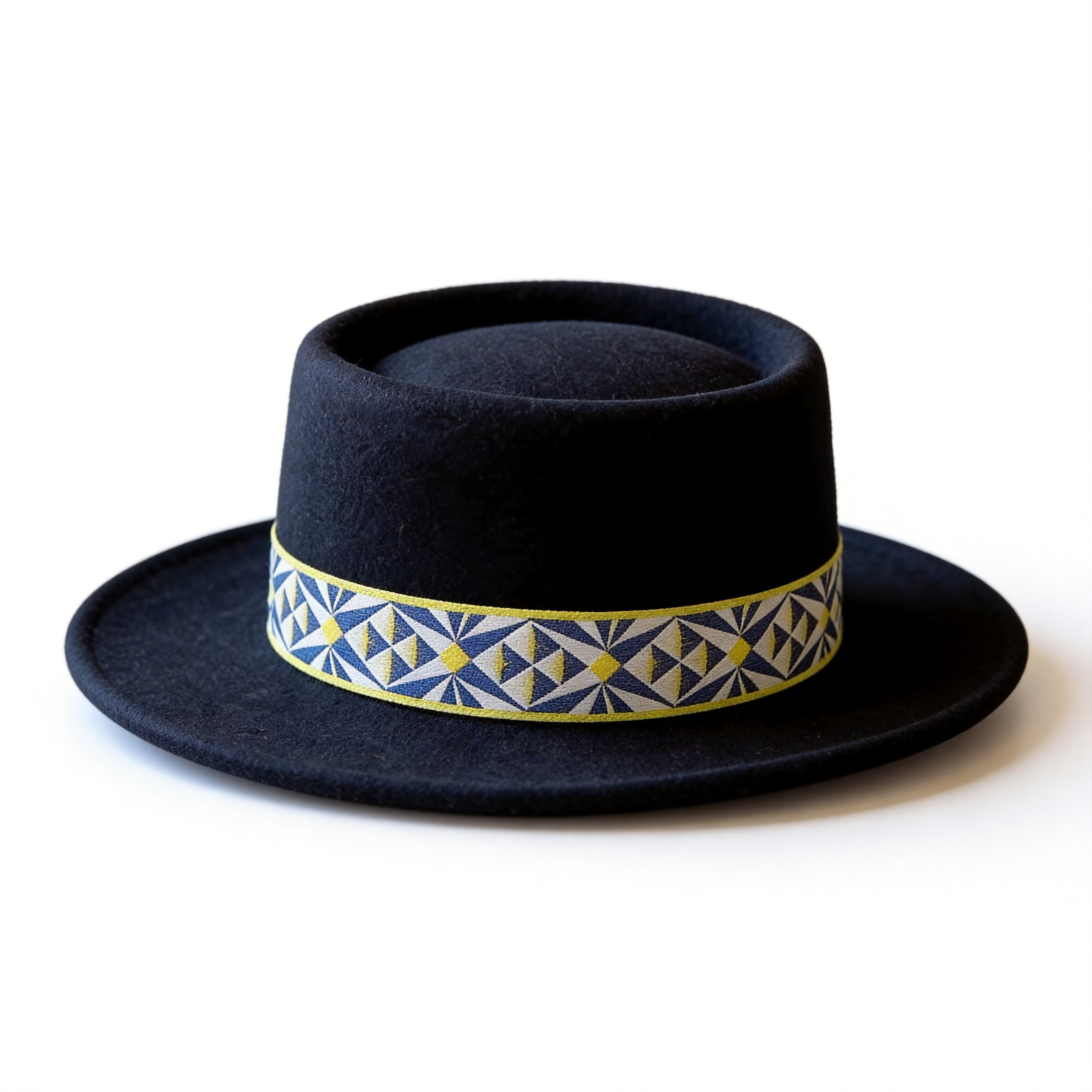 Black Gambler Hat – Printed Fabric Band