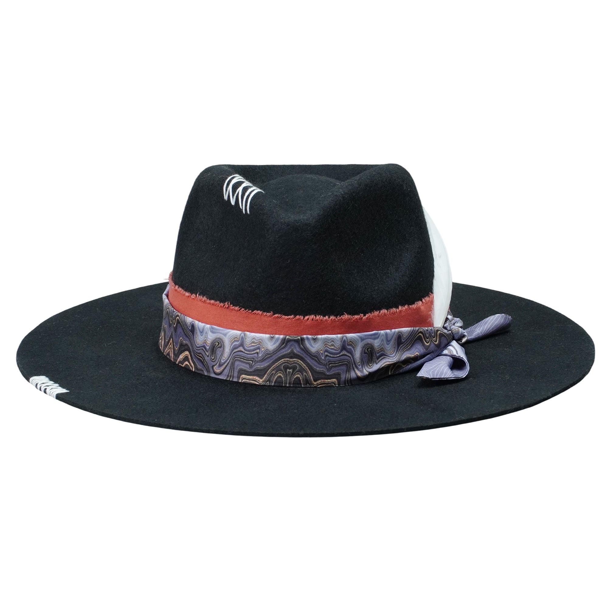 Refined Felt Hat – Iconic Silhouette, Custom Print and Feathers