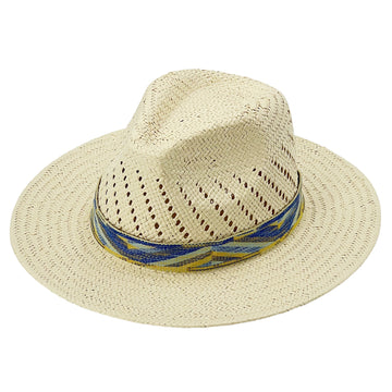 Chic Straw Hat – Woven Trim