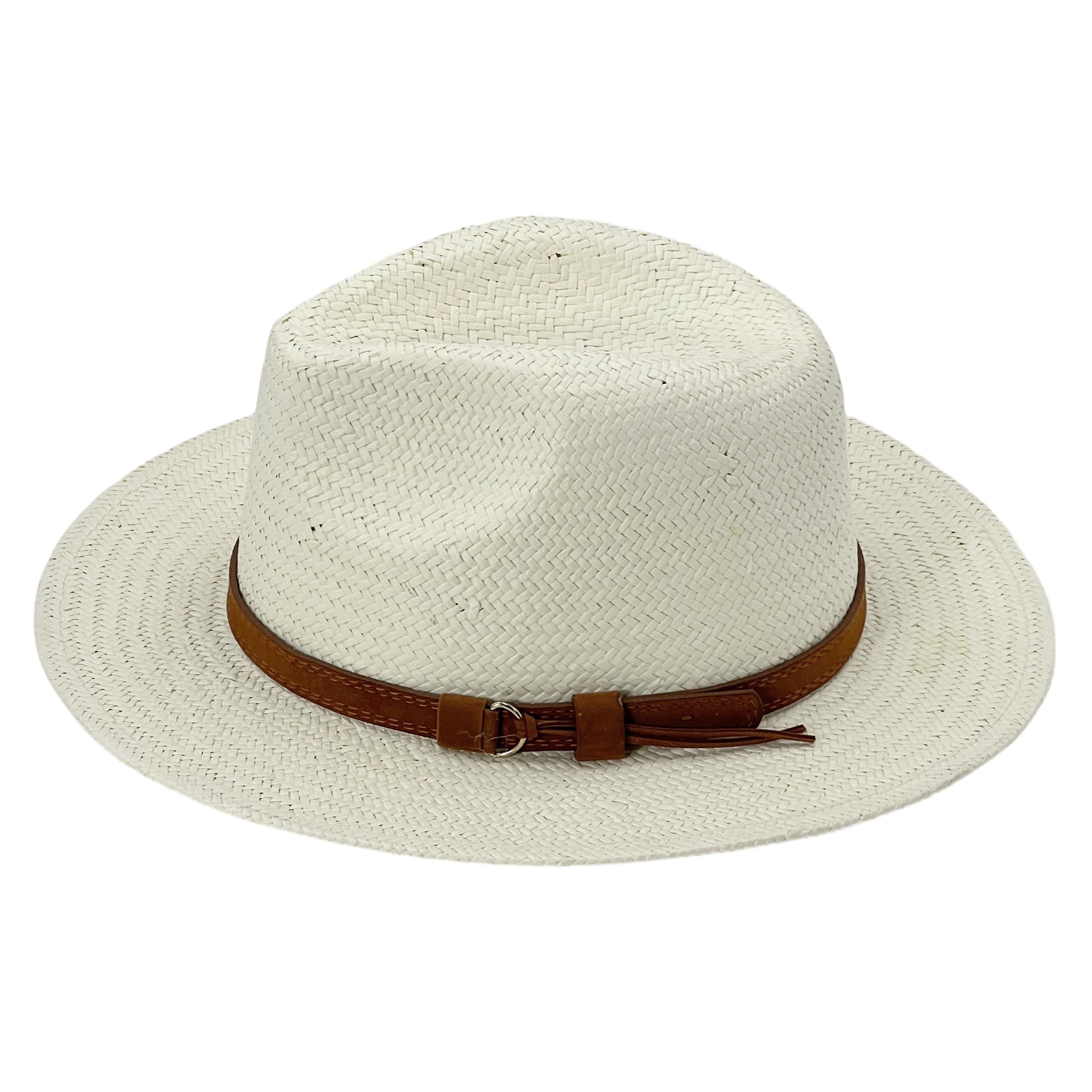 Classic Straw Hat – Crisp White, Slim Edge