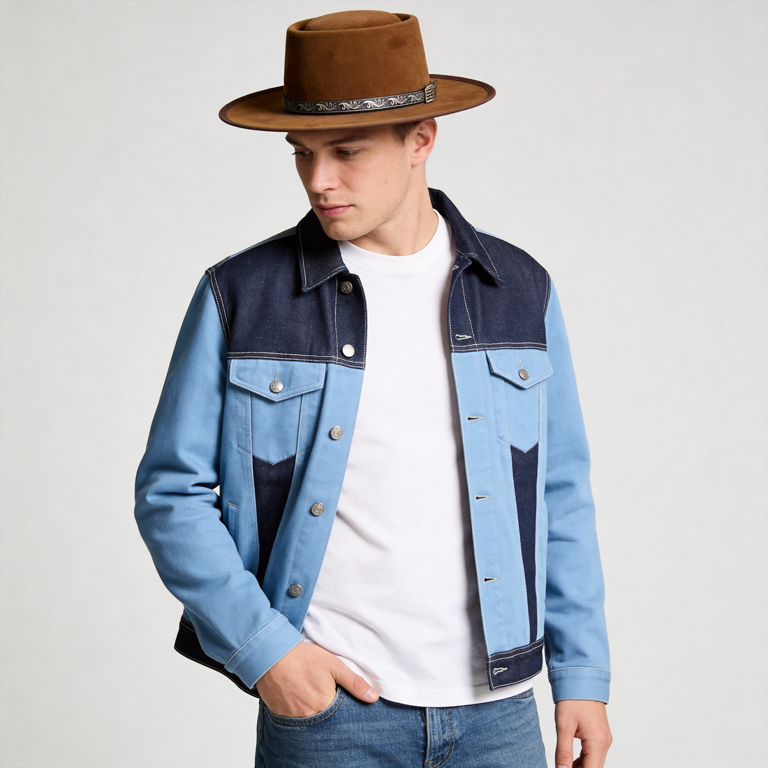 Premium Tan Felt Gambler Hat