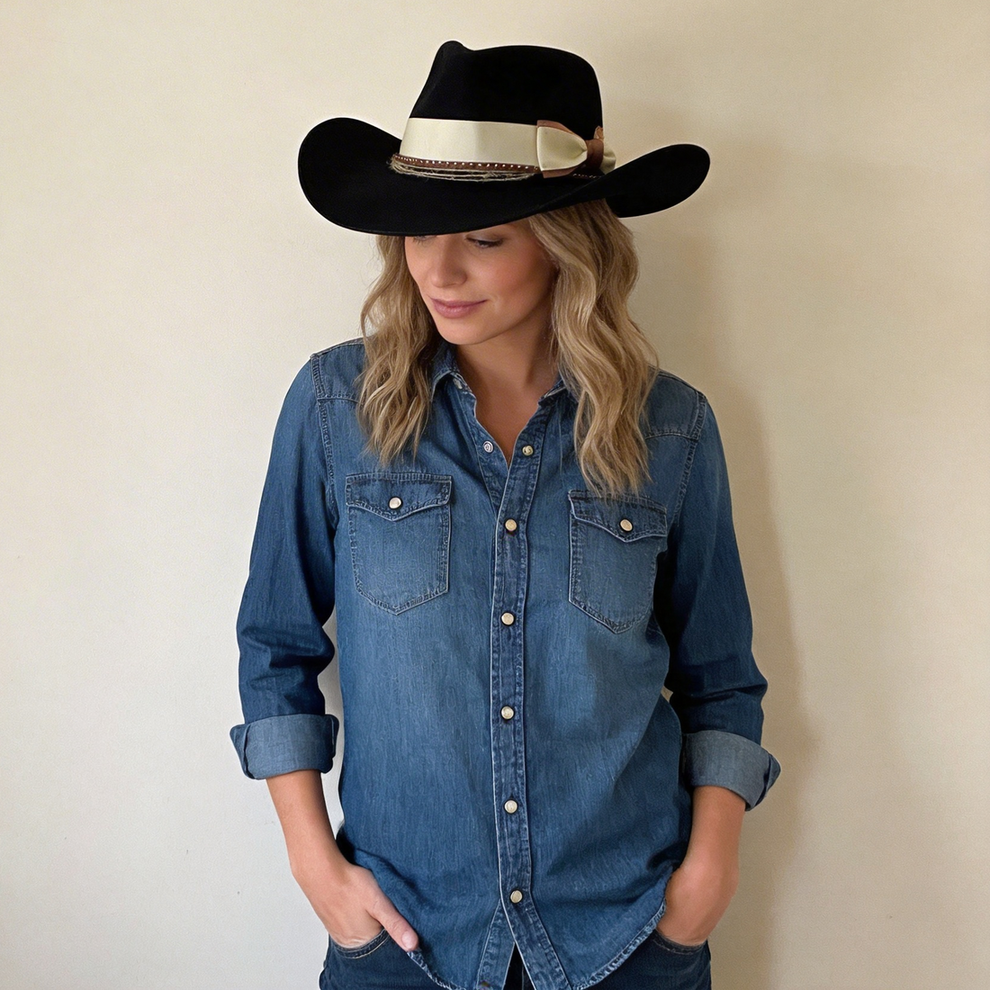 Black Cowboy Hat – Custom Woven Band