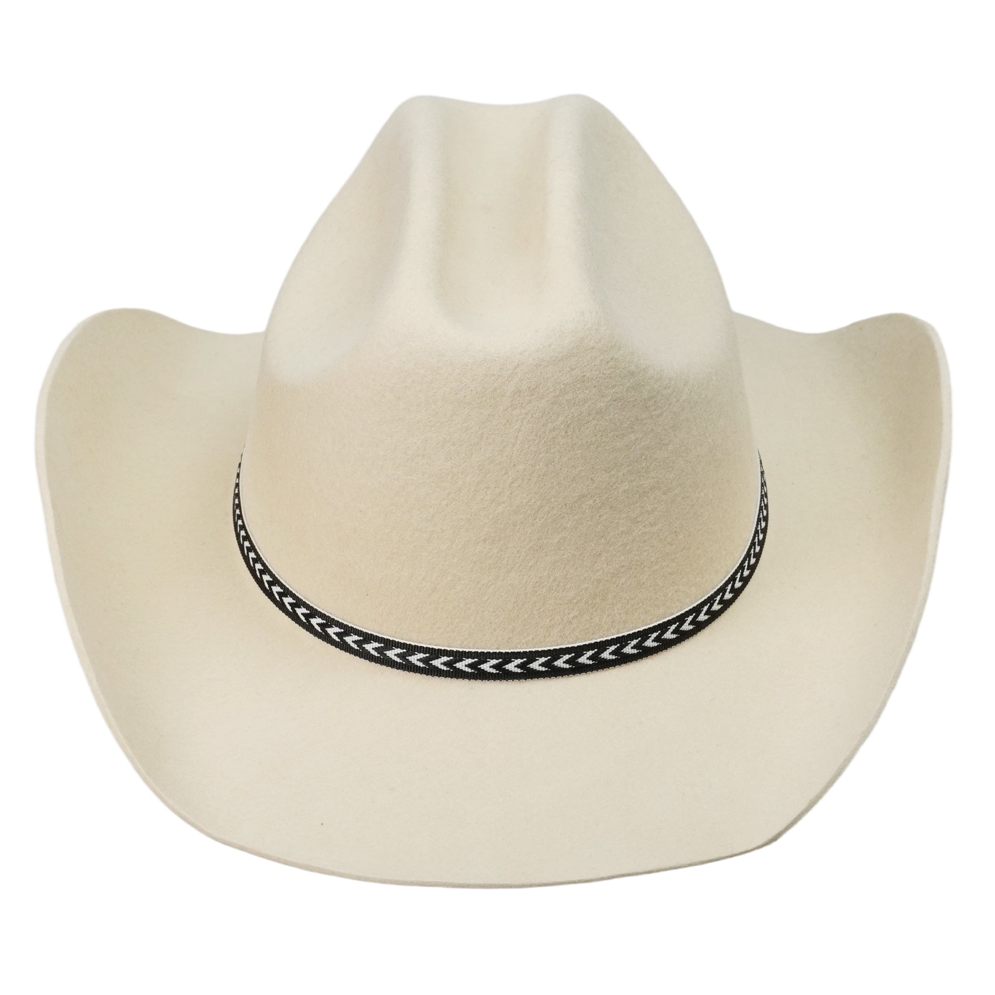 Western Felt Hat – Neutral Base, Minimalist Woven Detail