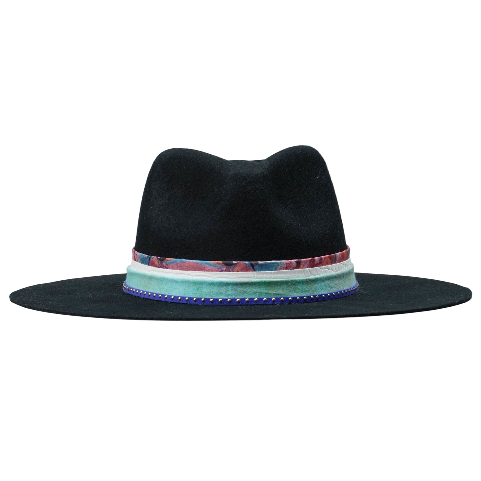 Flat-Brim Hat – Custom Fabric, Textured Leather