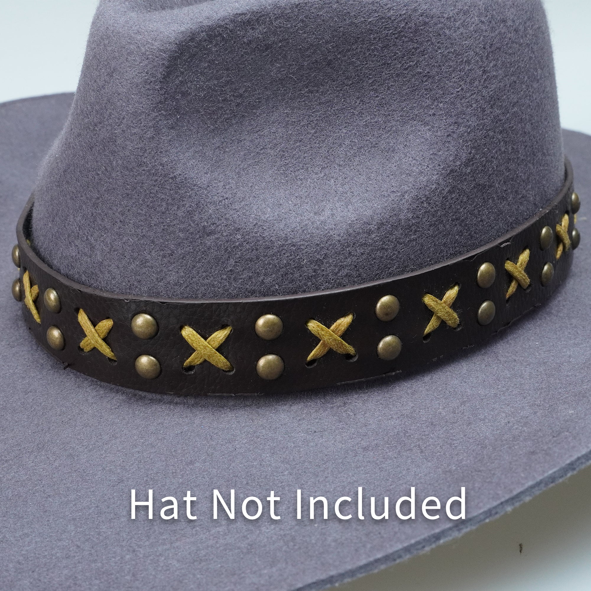 BRAIDED ROPE METAL LEATHER HAT BAND