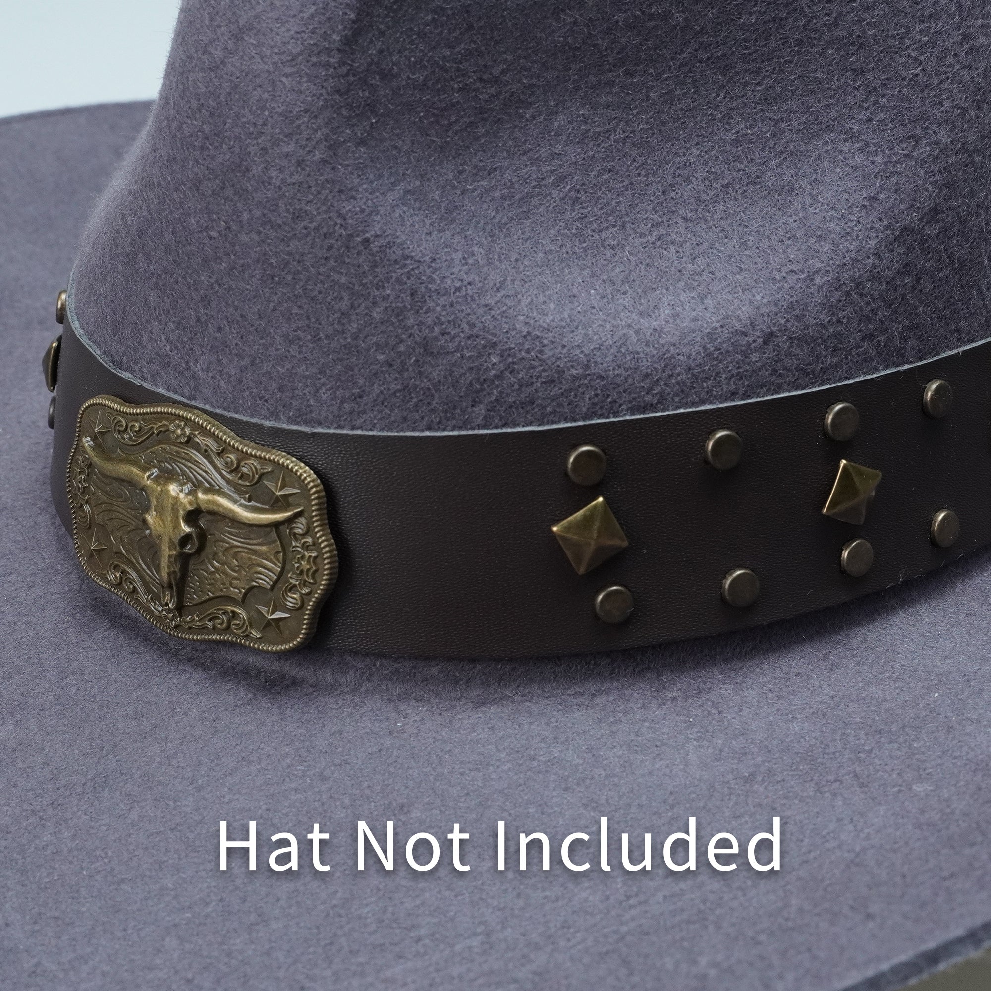 SHEEP HEAD STUDD LEATHER HAT BAND
