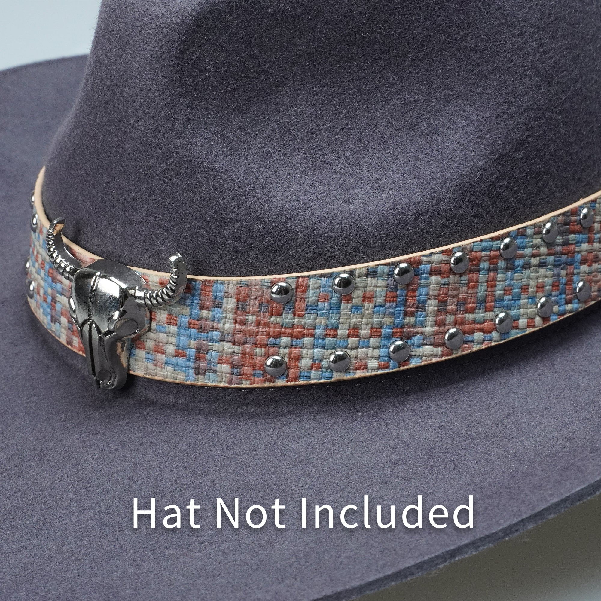 COLORFUL BRAIDED METAL LEATHER HAT BAND