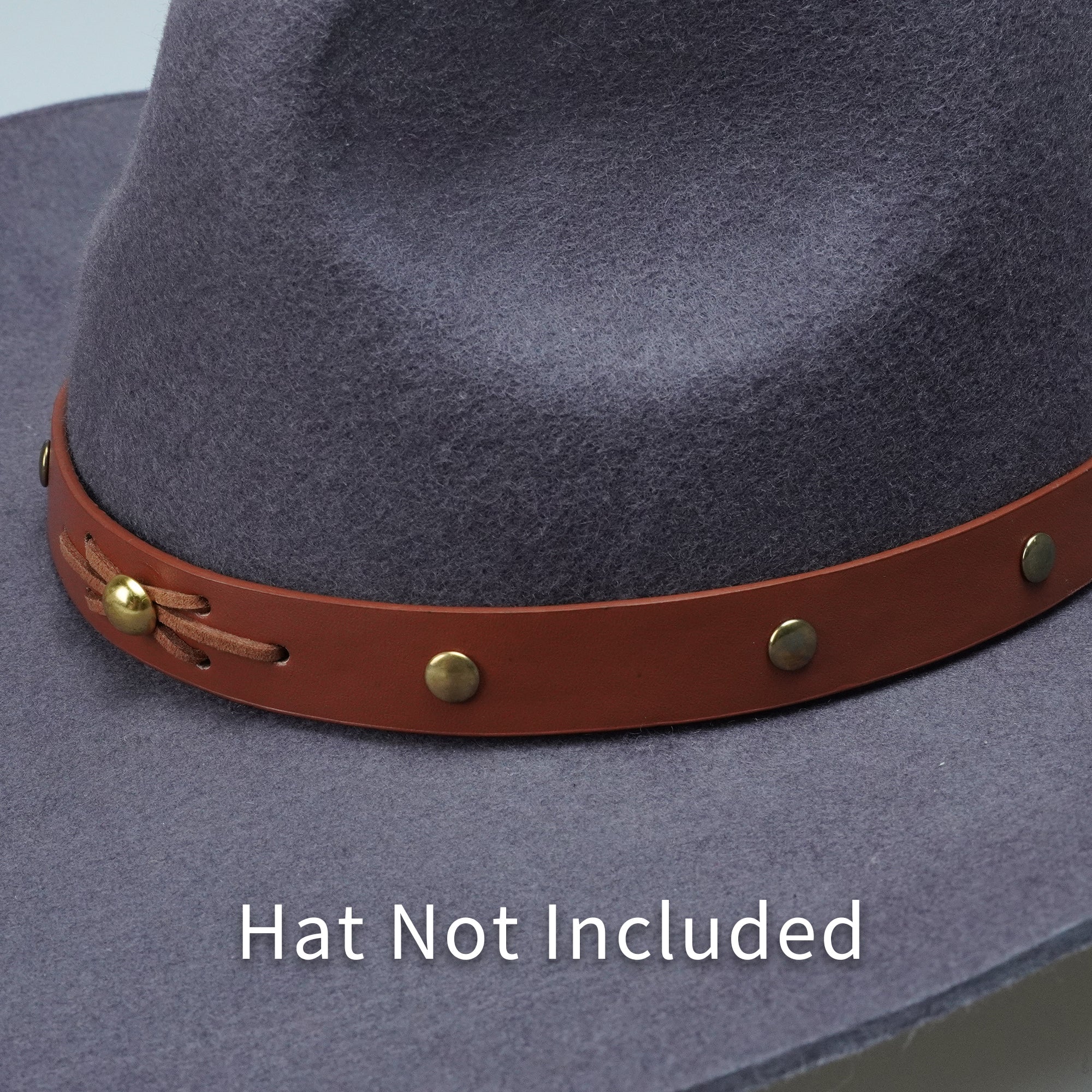 COPPER STUDDED LEATHER HAT BAND