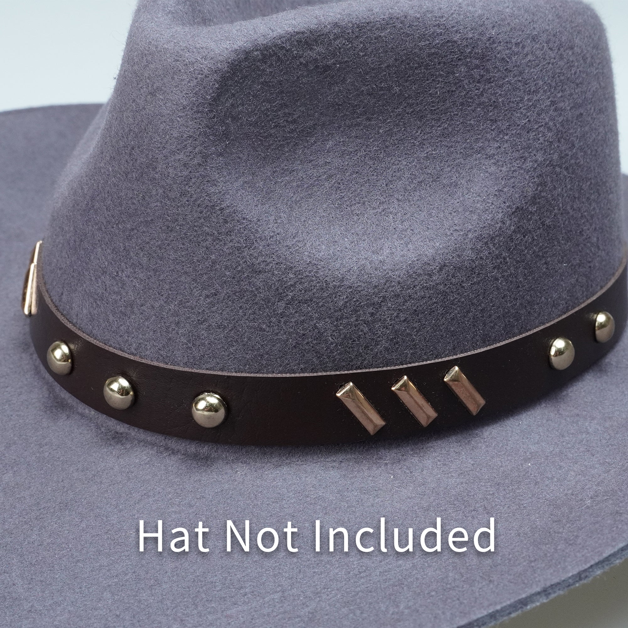 BLACK BROWN GOLD STUD HAT BAND