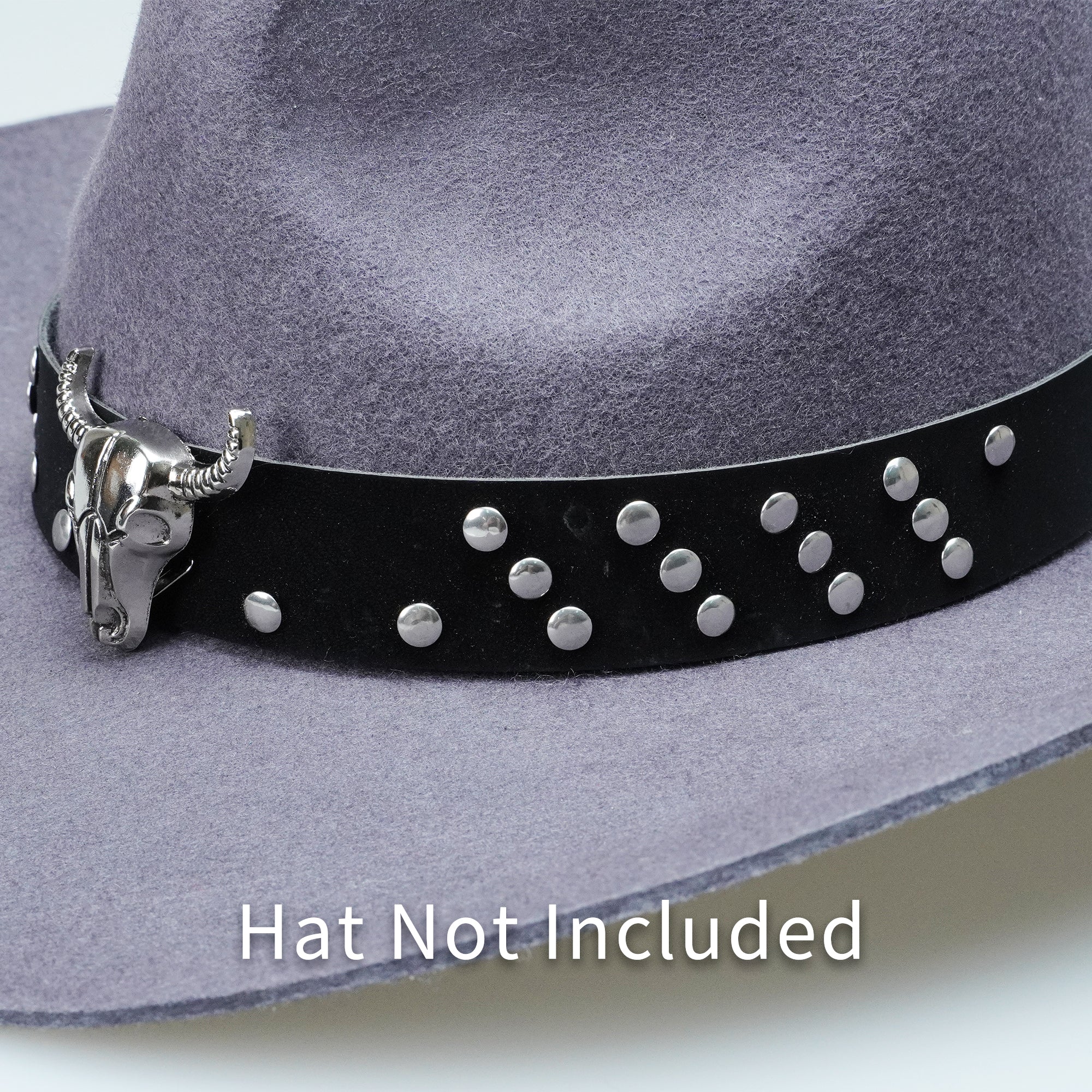 BULL HEAD METAL LEATHER HAT BAND