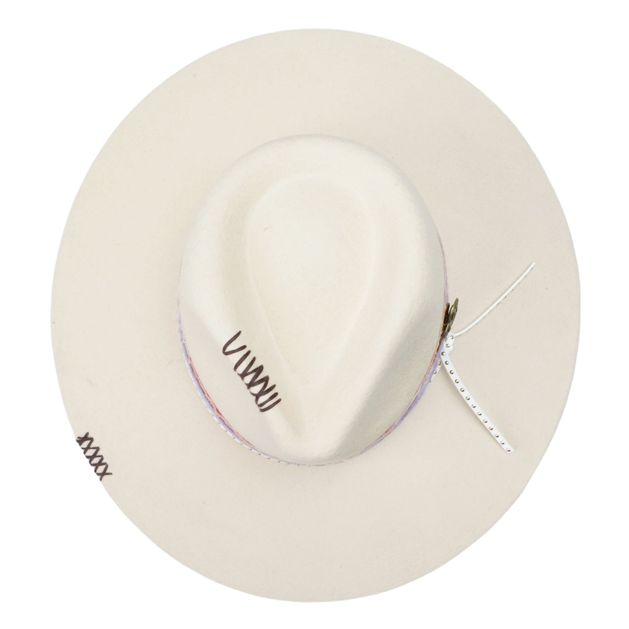 Teardrop Felt Hat with Tie-Dye Band & Pin