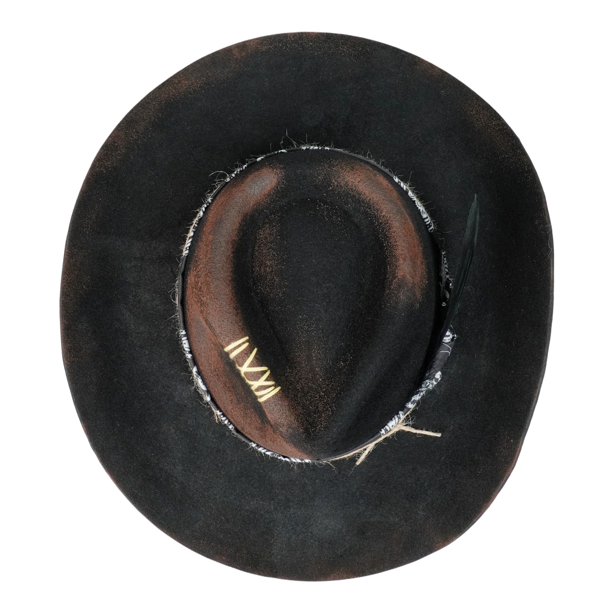 Statement Felt Hat – Rolled Brim, Hand-Tied Knots