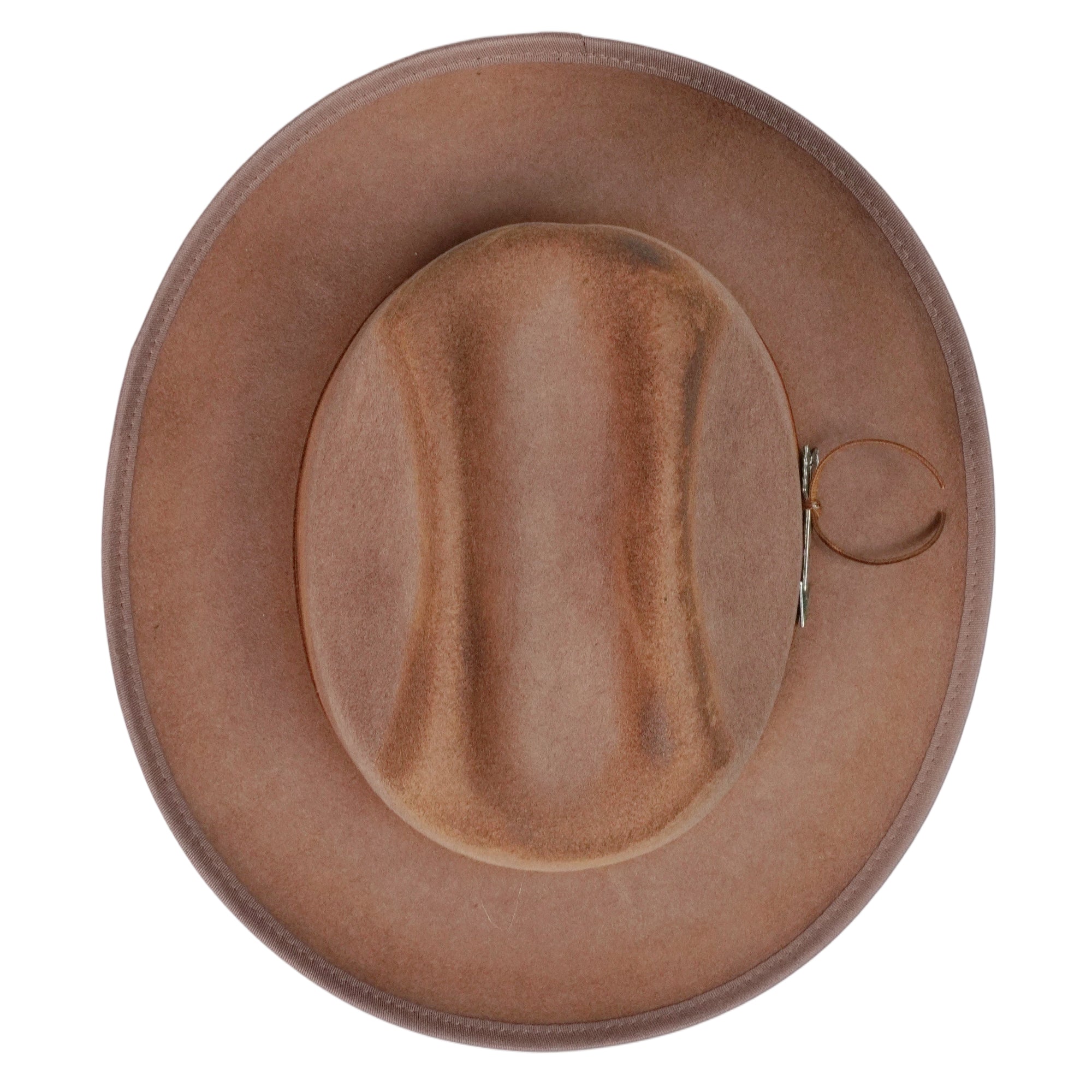 Tan Felt Open Road Hat with Metal Arrow Band