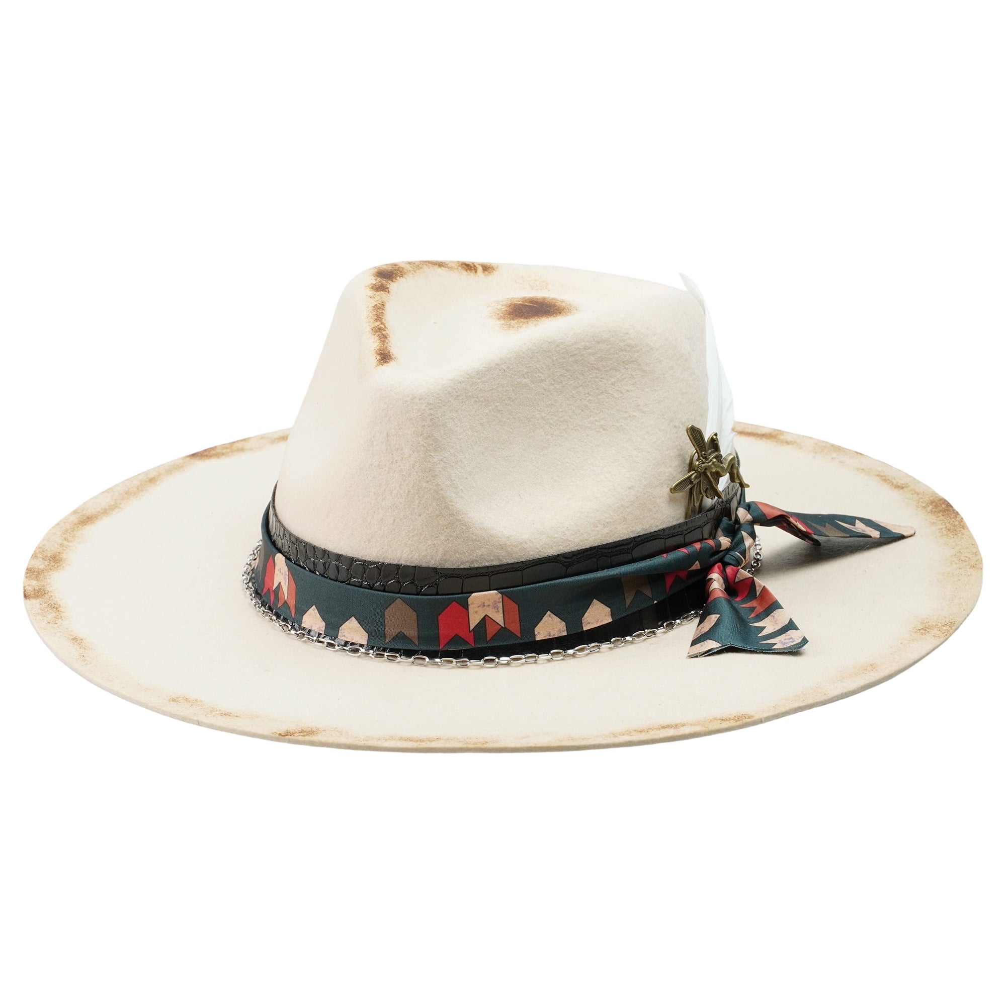 Contemporary Felt Hat – Sculpted Silhouette, Eclectic Trim