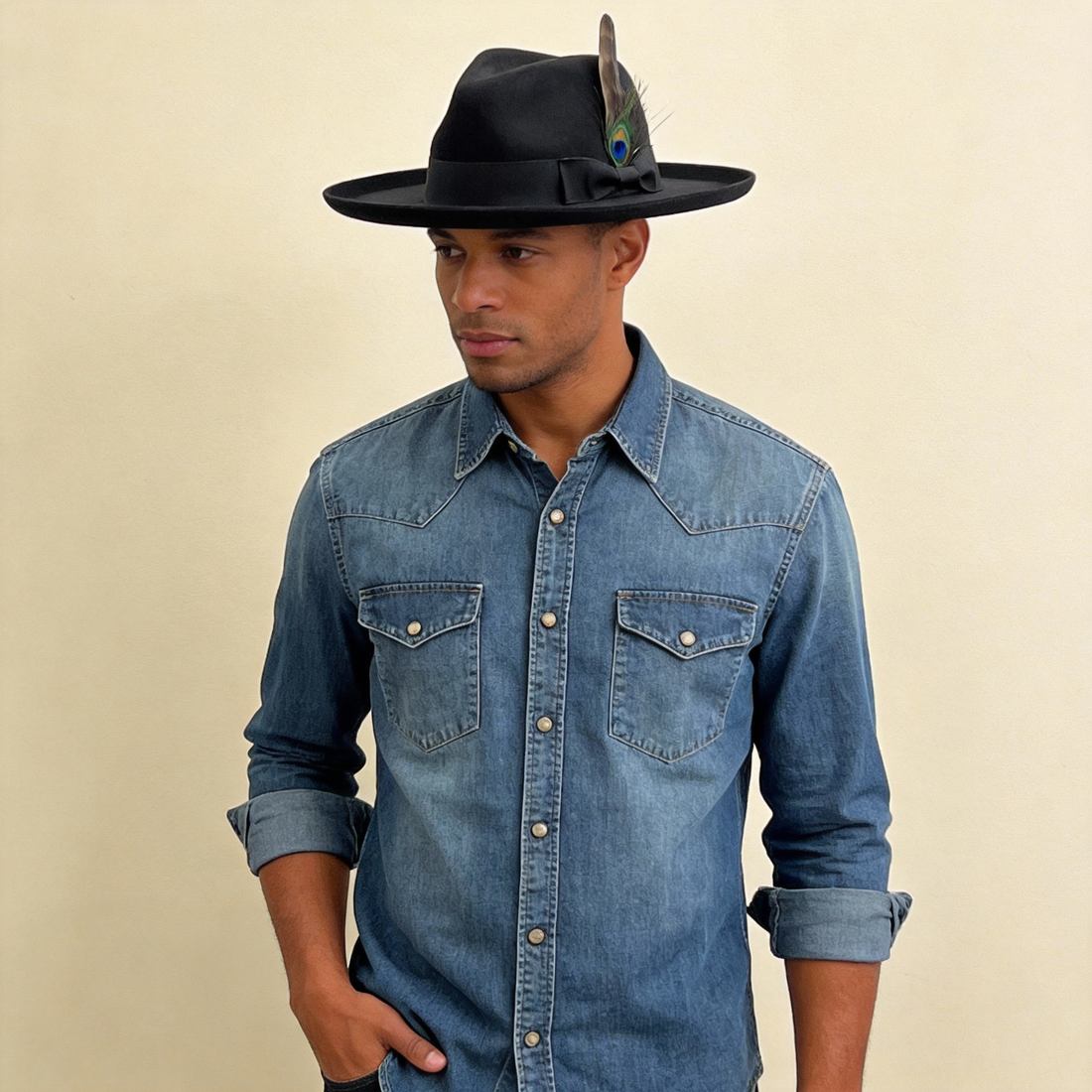 Artisan Black Felt Western Hat